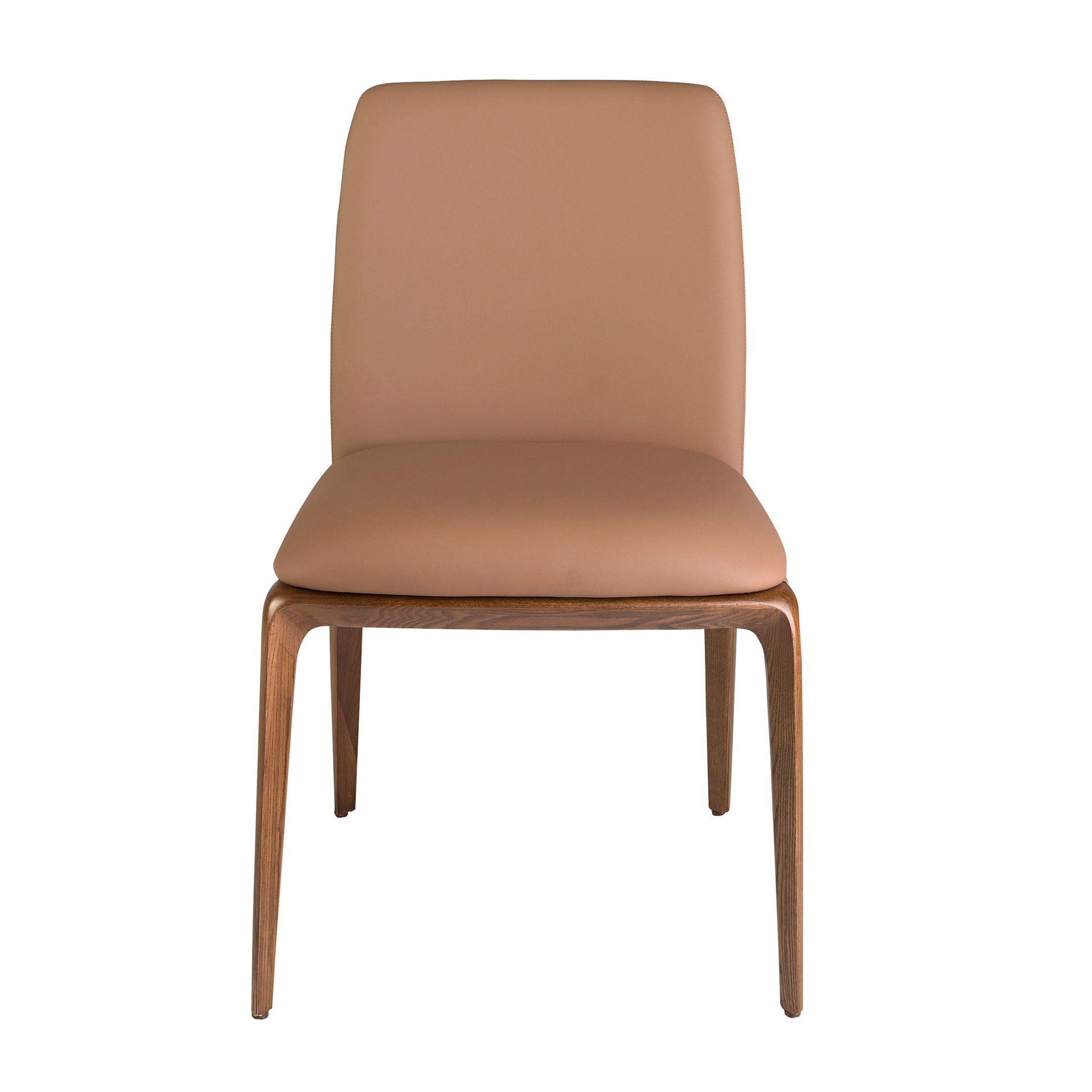 Dining chair faux leather brown