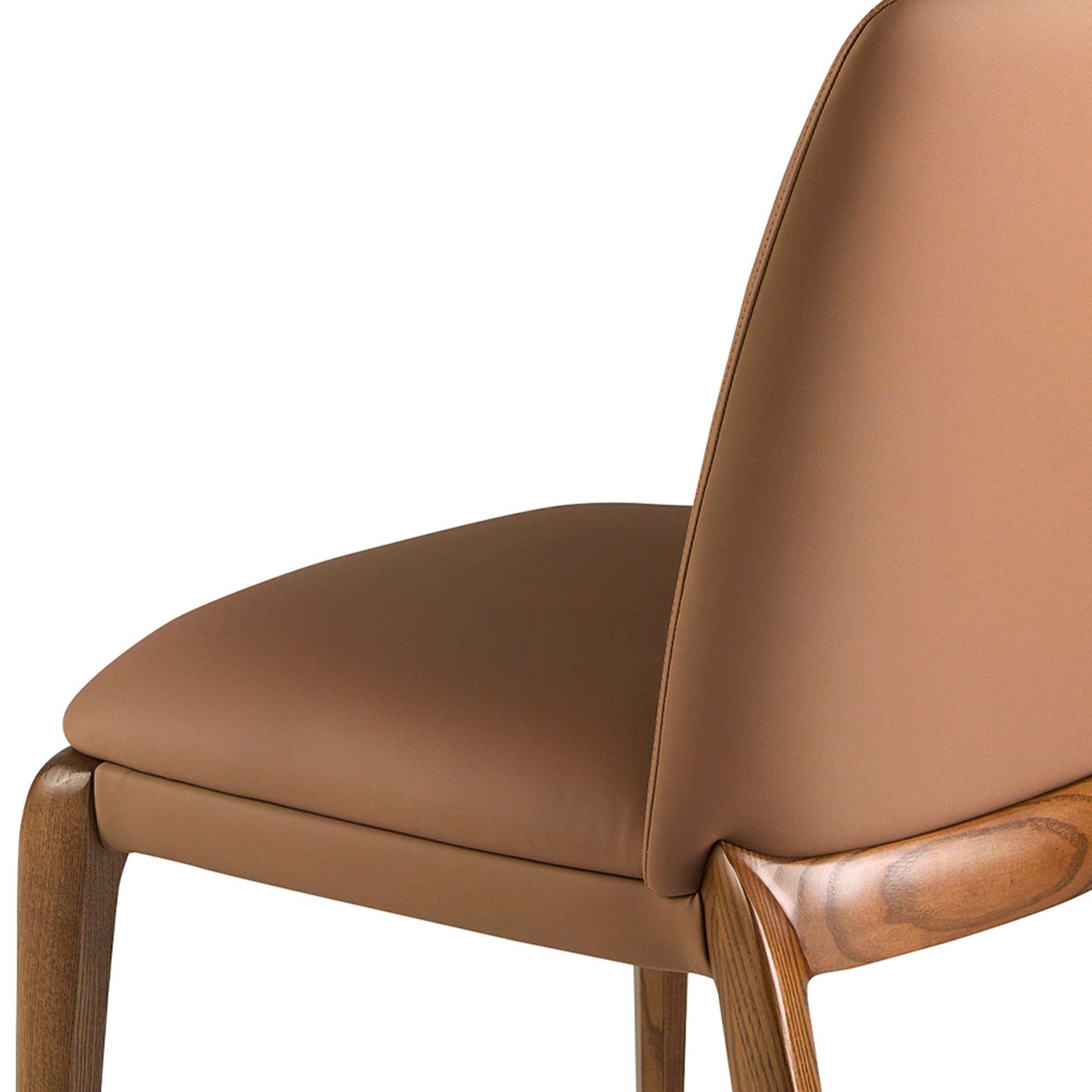 Dining chair faux leather brown