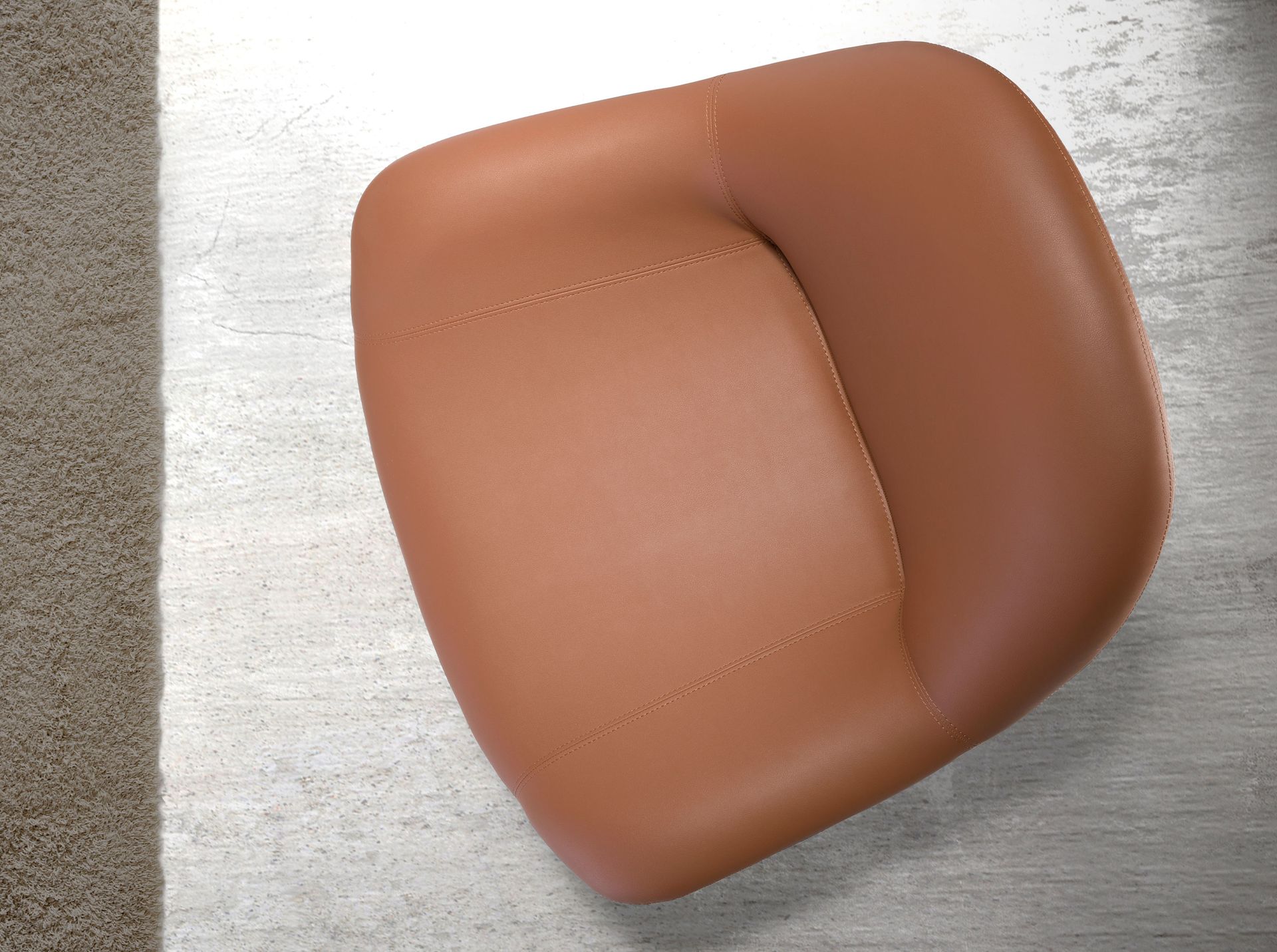 Swiveling armchairFaux leatherBrown