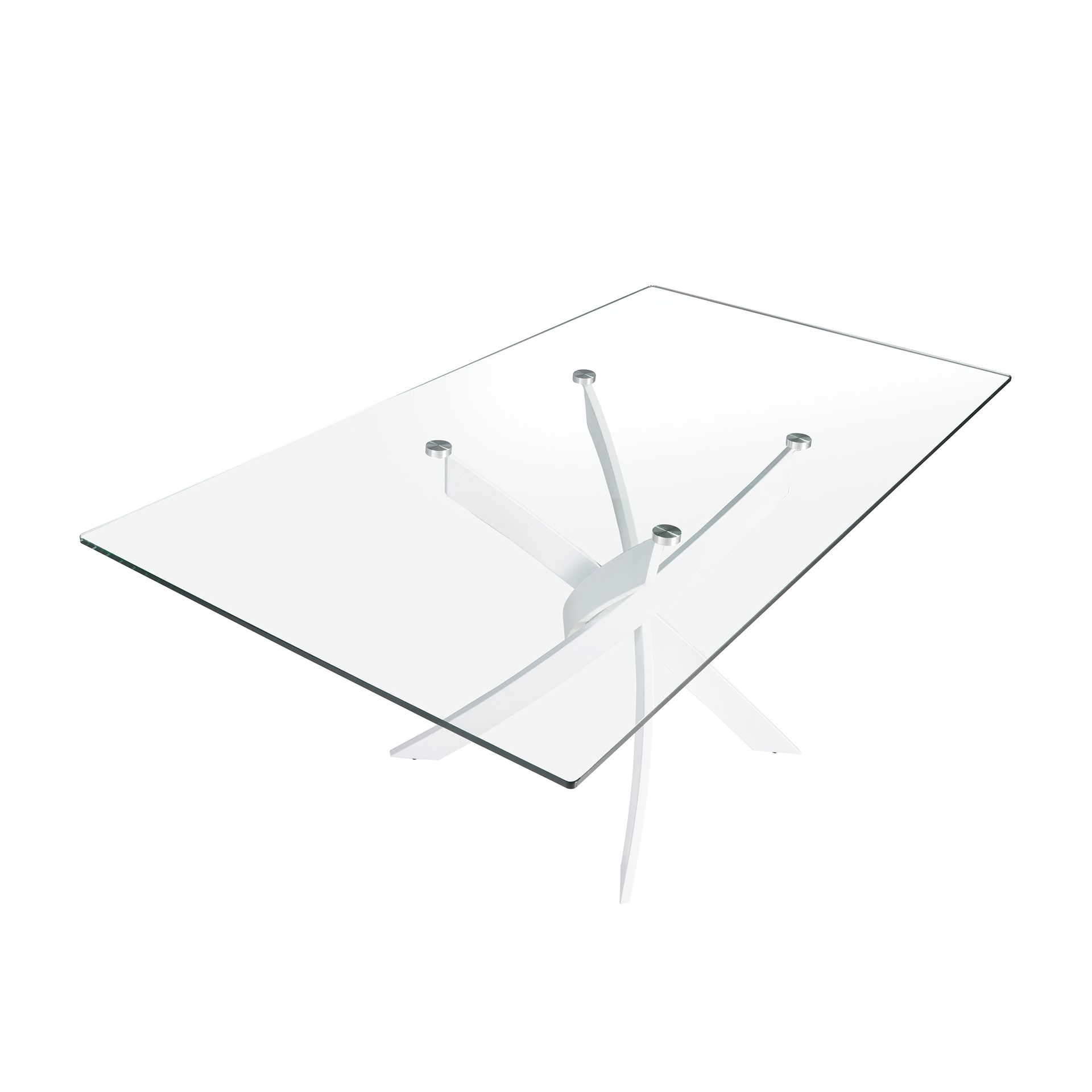 Rechteckiger Esstisch Stahl Glas