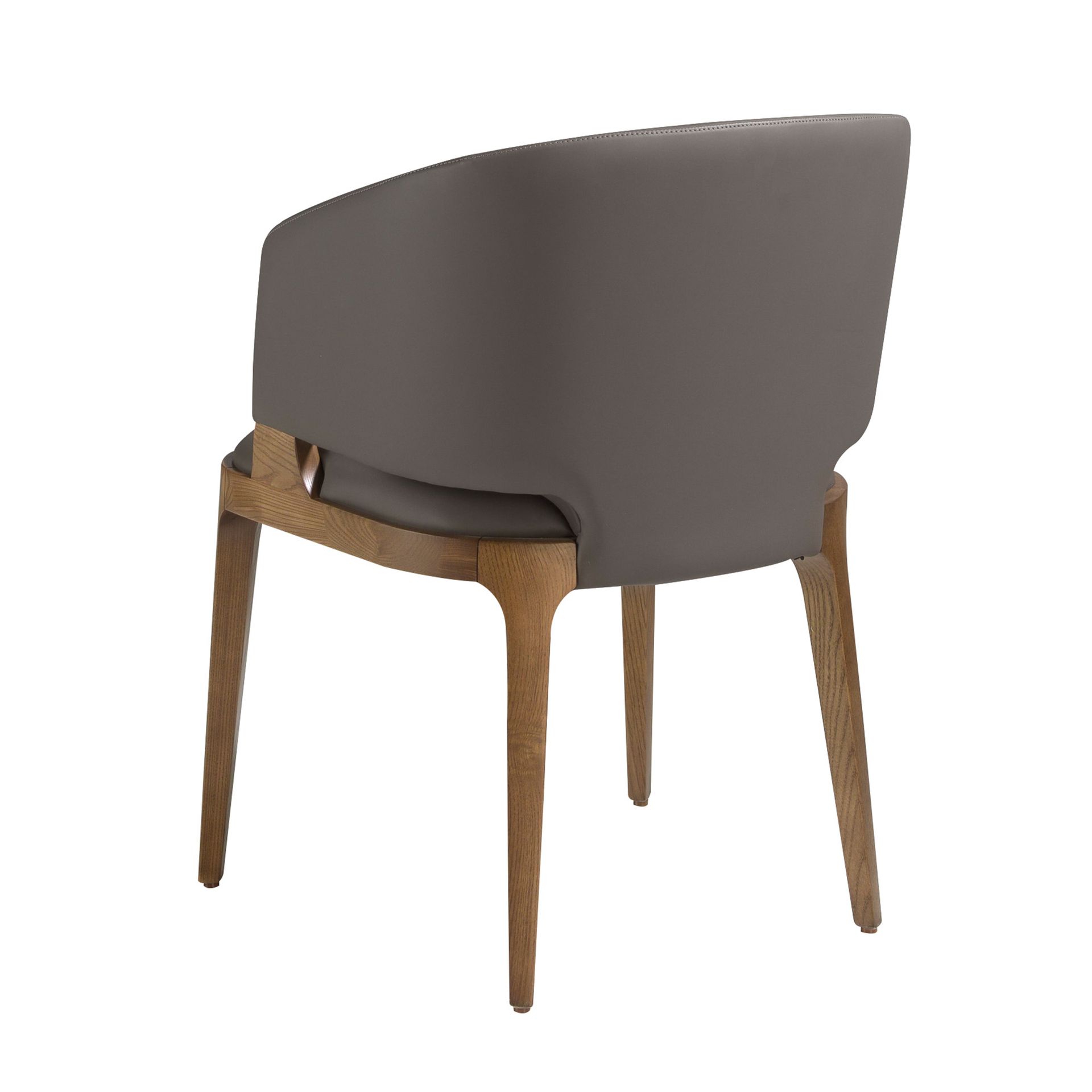 Armchair faux leather grey
