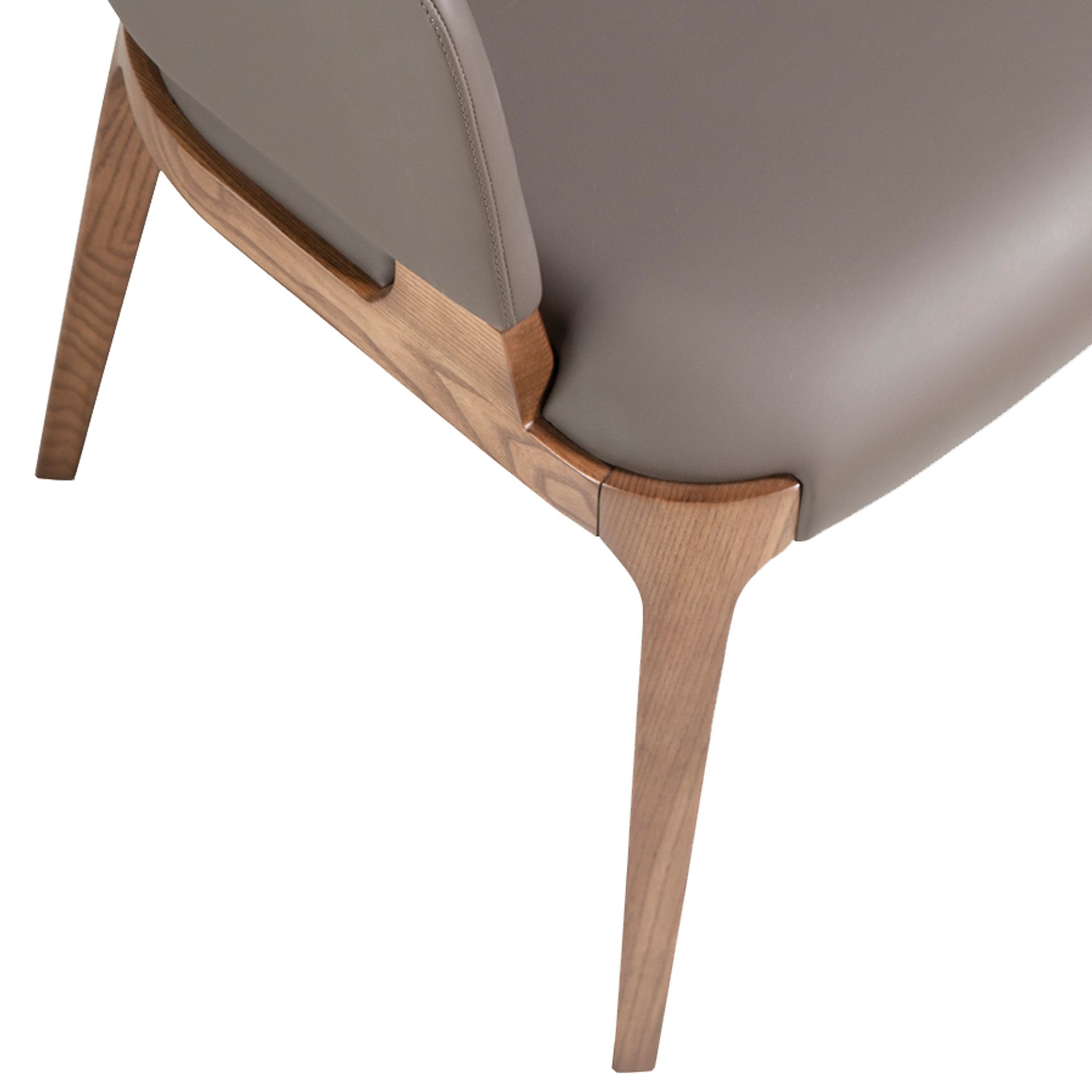 Armchair faux leather grey
