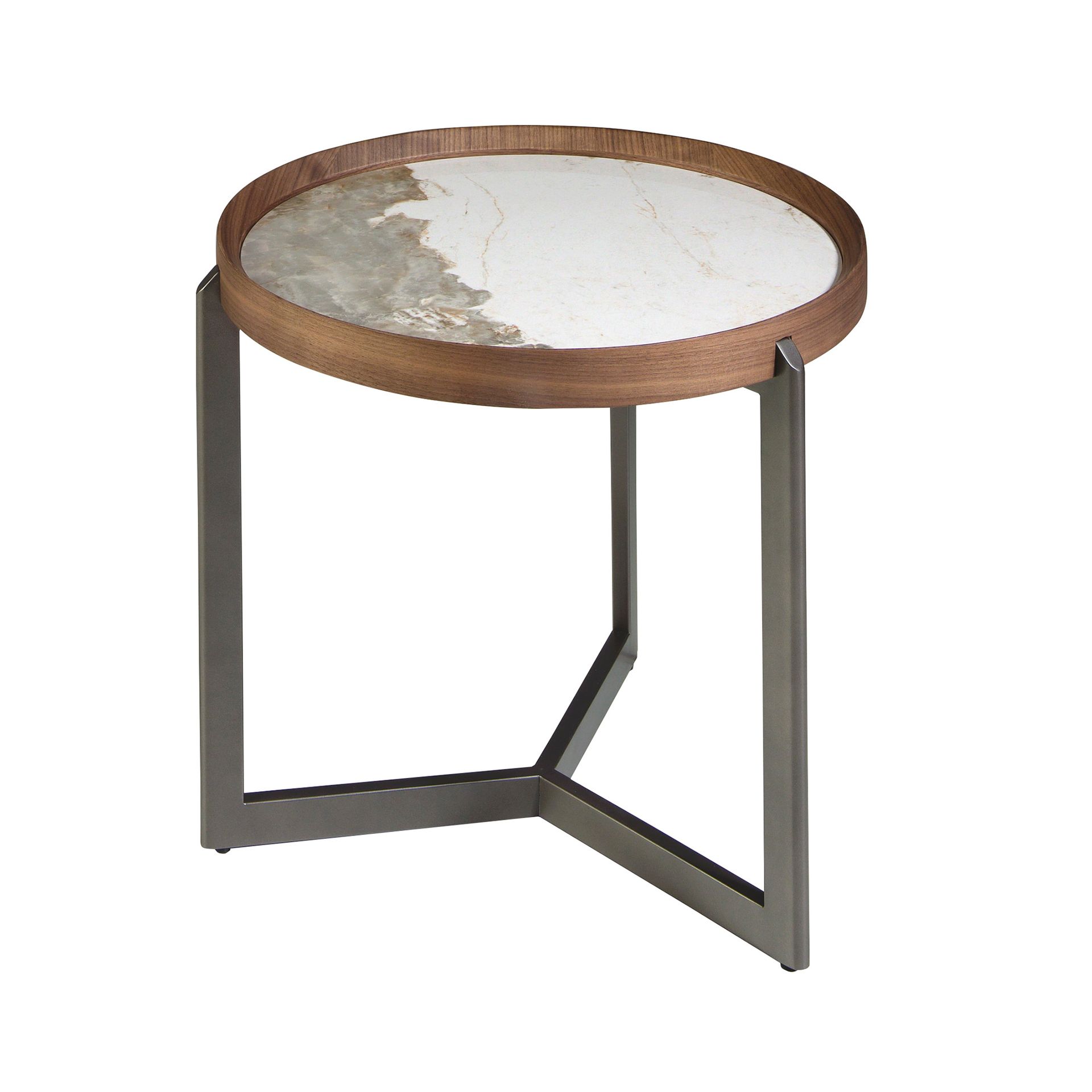 Round coffee table marble steel