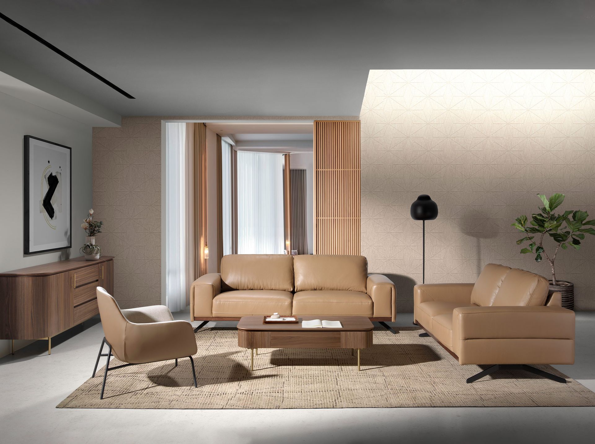 Sessel Kunstleder Creme