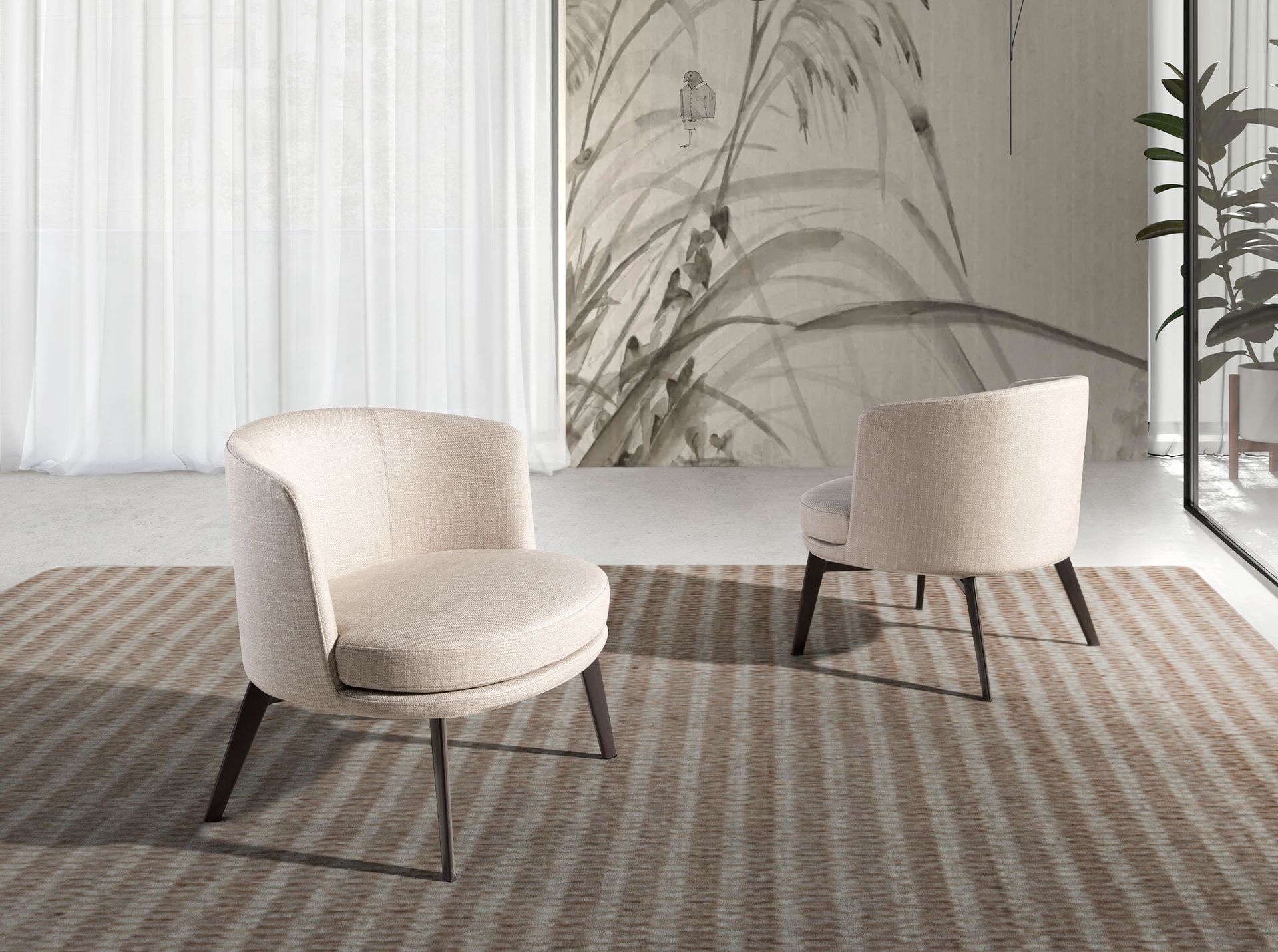 Poltrona tessuto crema