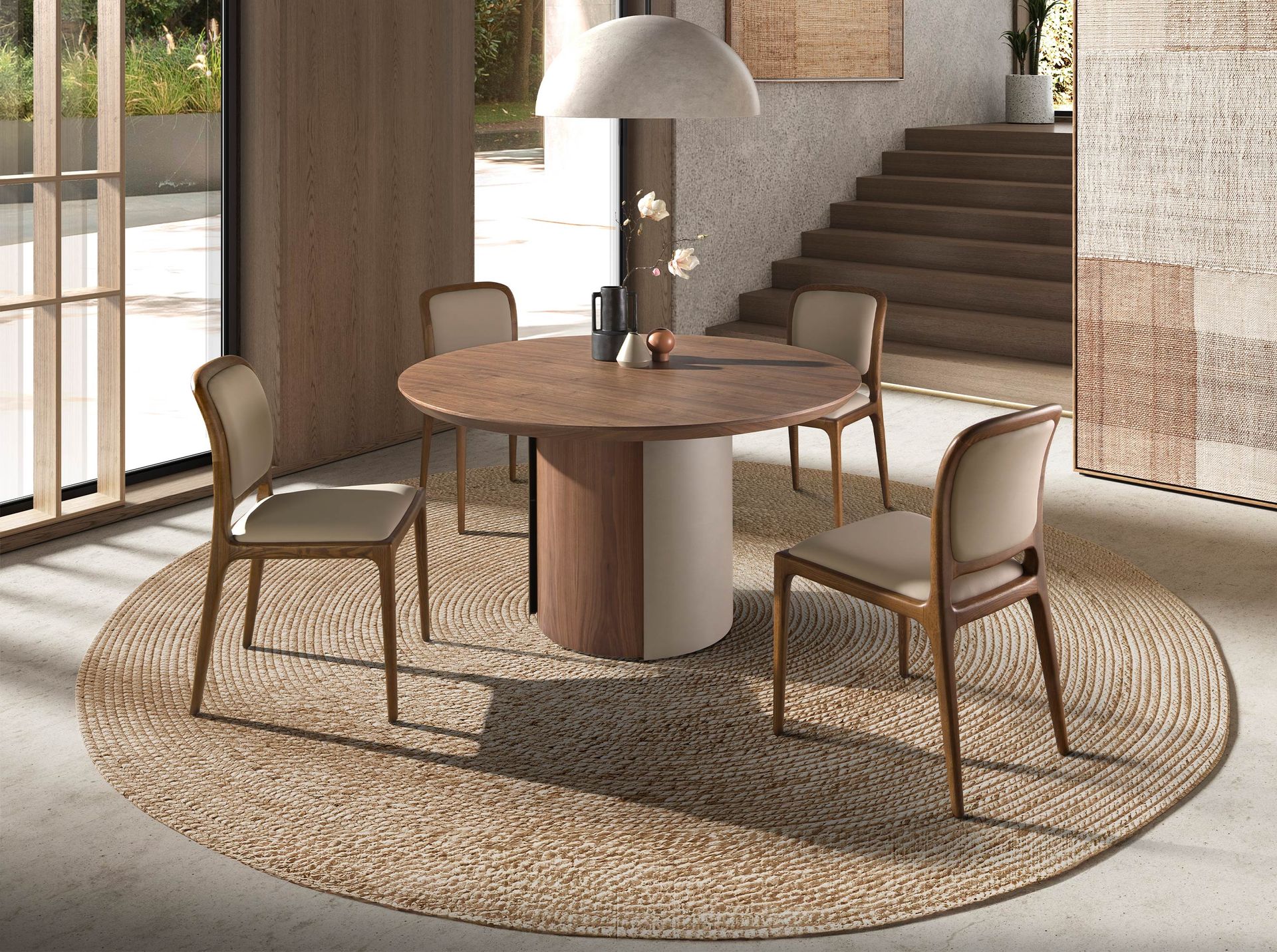 Dining chair faux leather cream