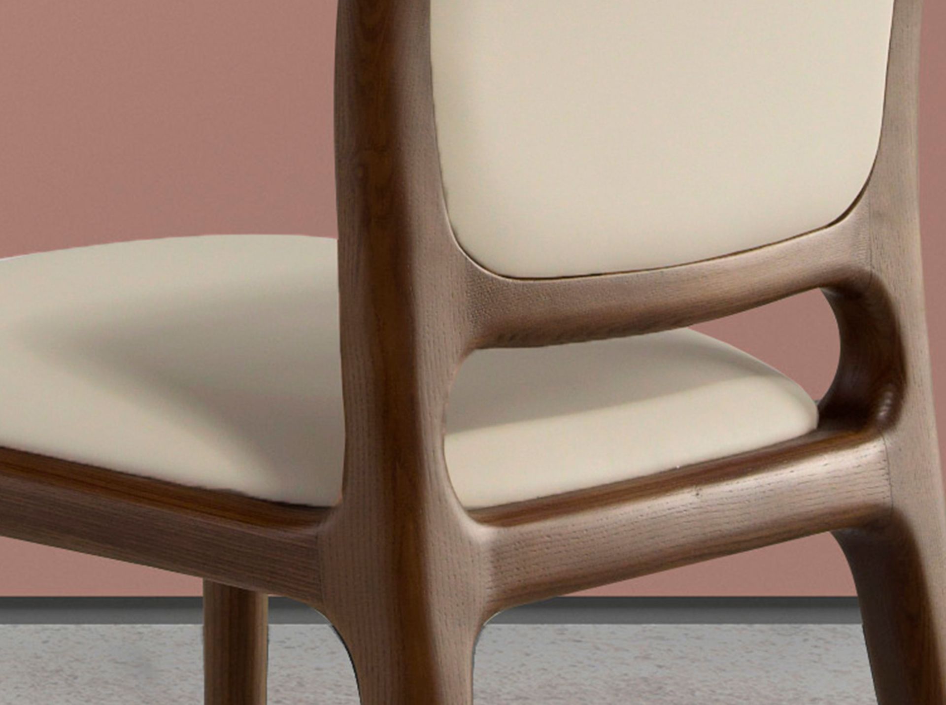 Dining chair faux leather cream