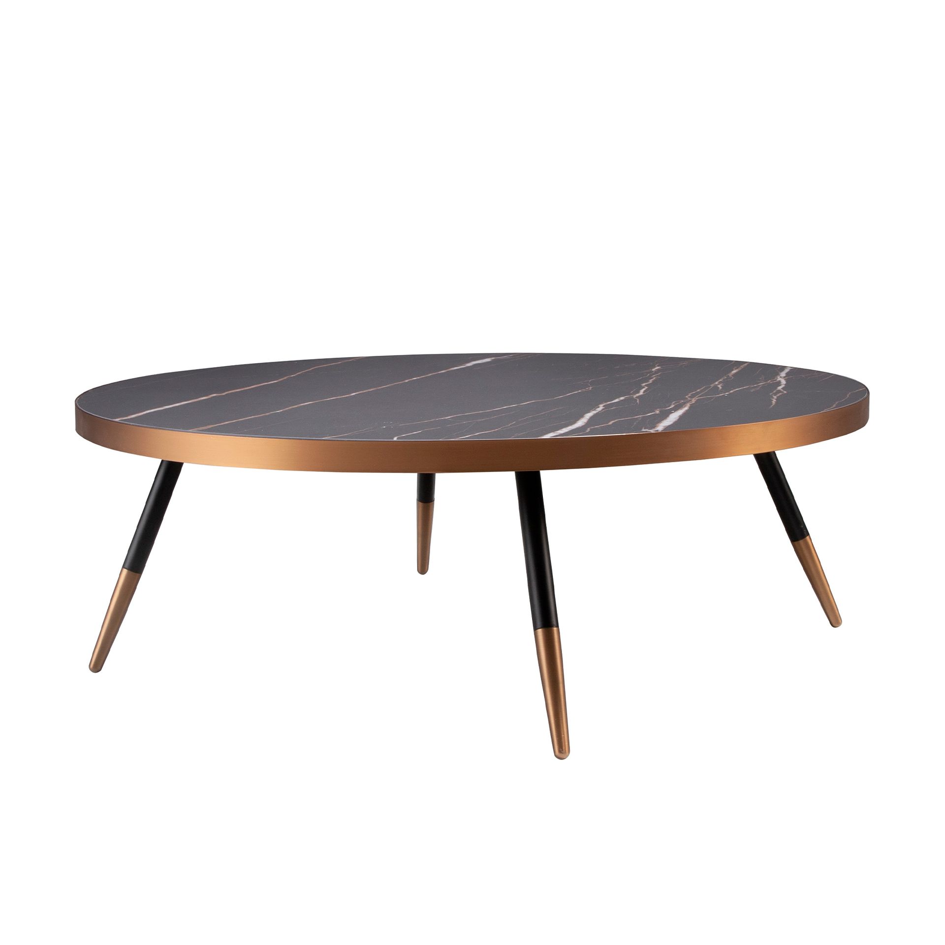 Round coffee table marble steel