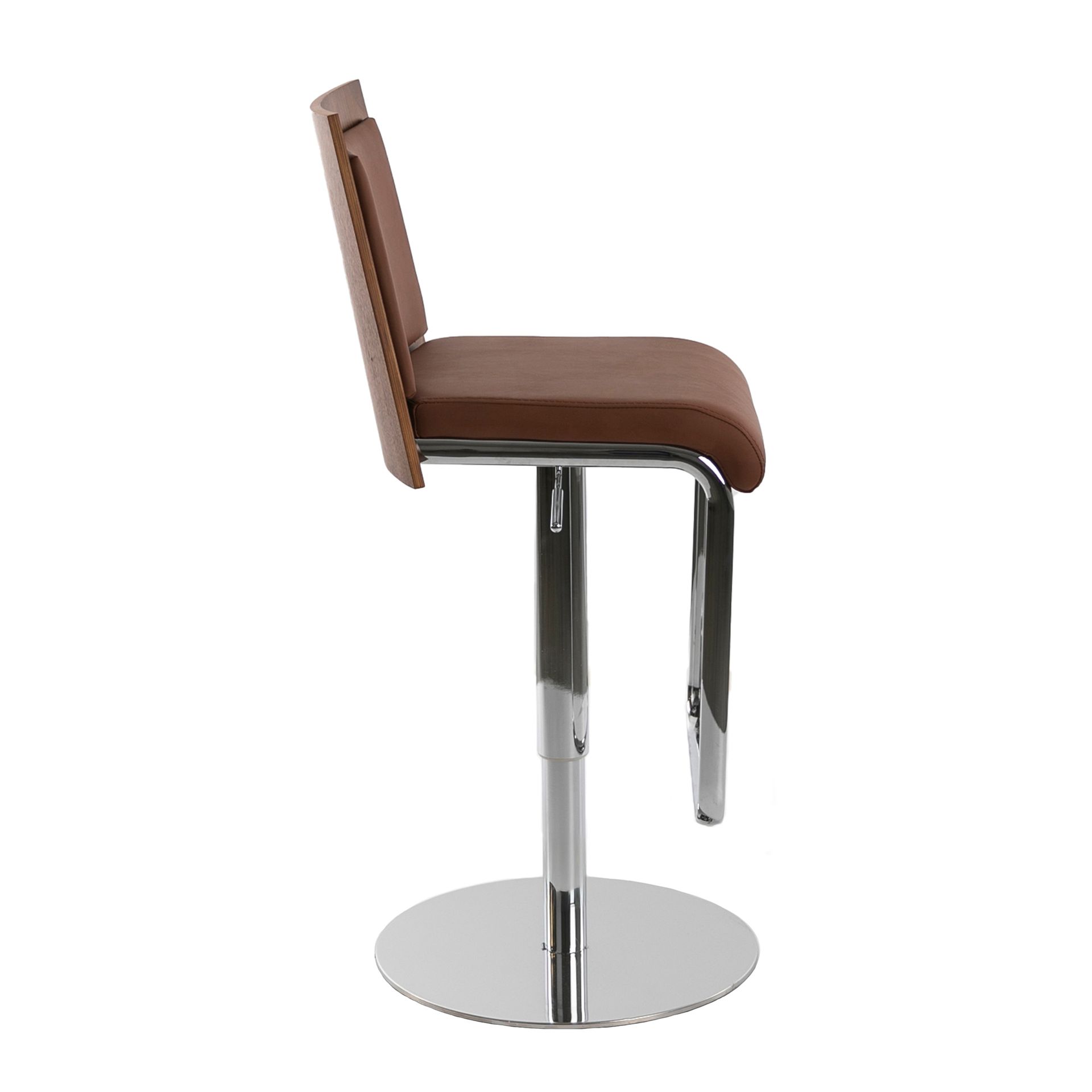 Swivel Bar Stool Faux Leather Brown