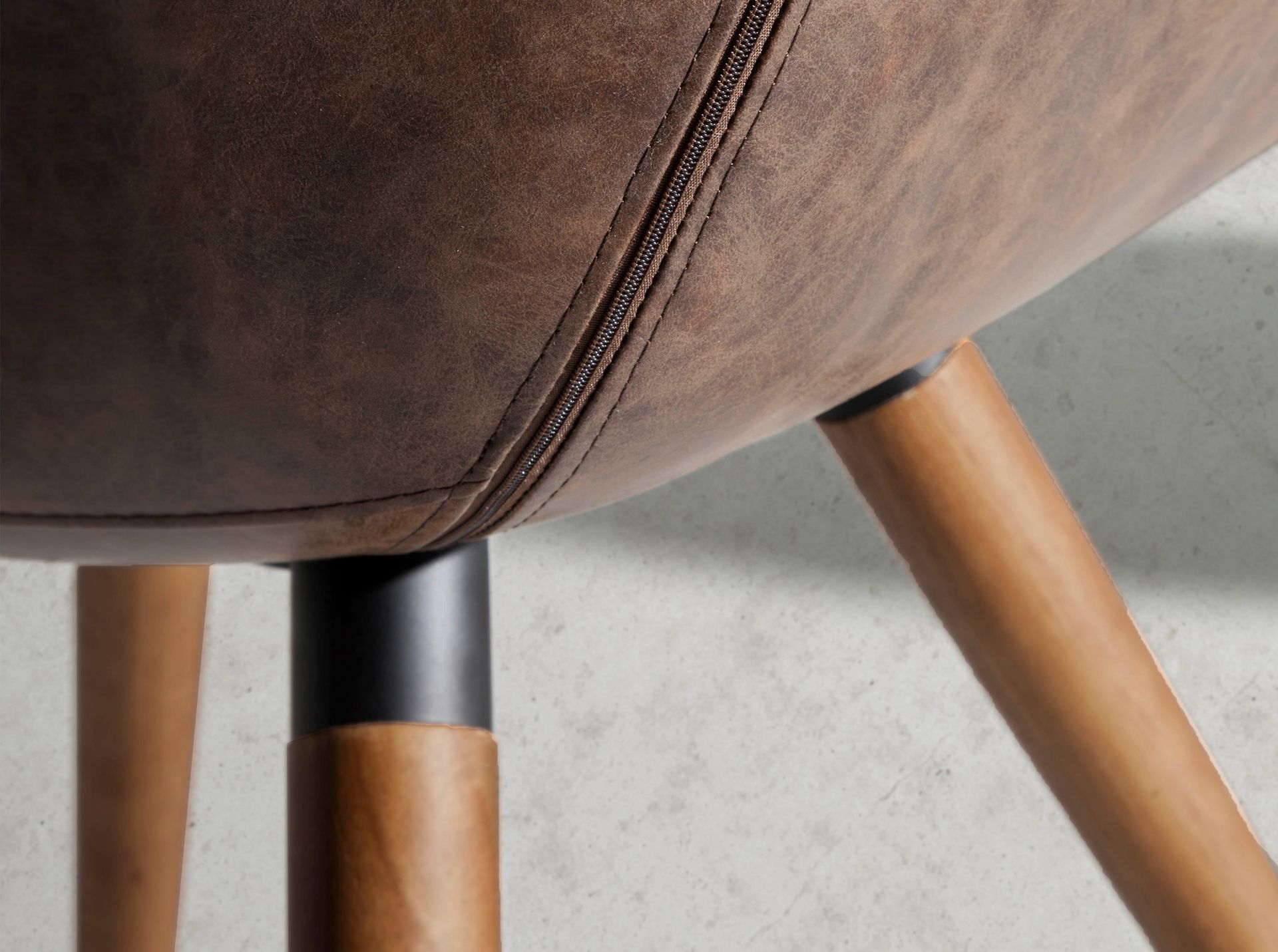 Armchair faux leather Dark Brown