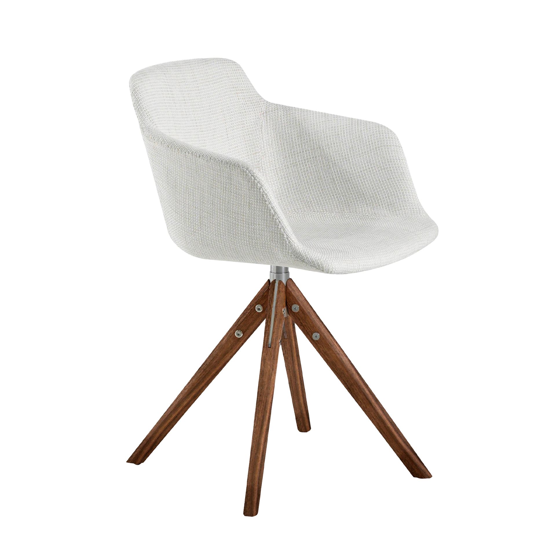 Sedia girevole in tessuto beige