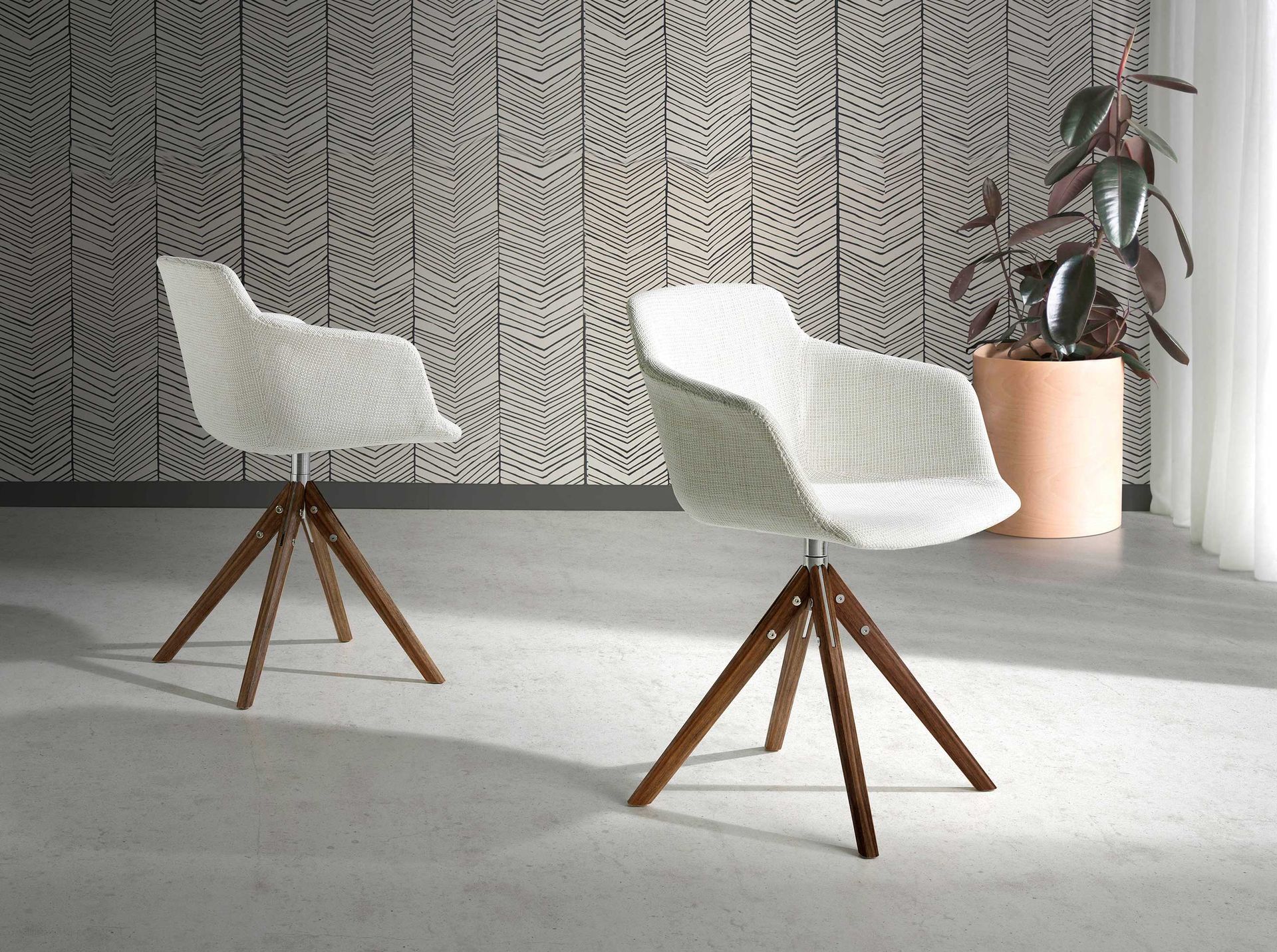 Drehbarer Stuhl Textil Beige