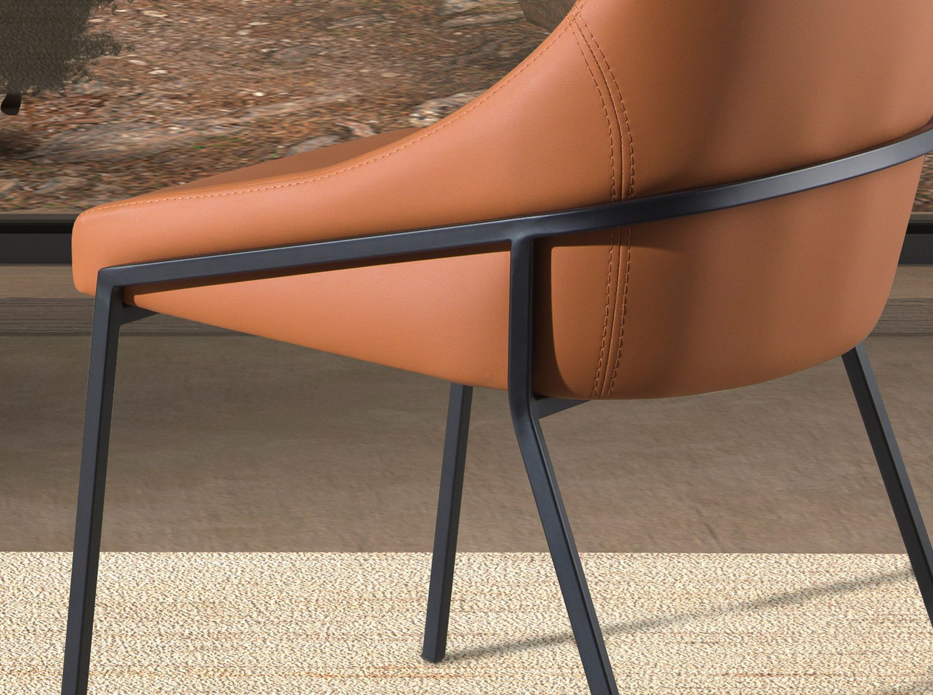 Armchair Faux Leather Orange