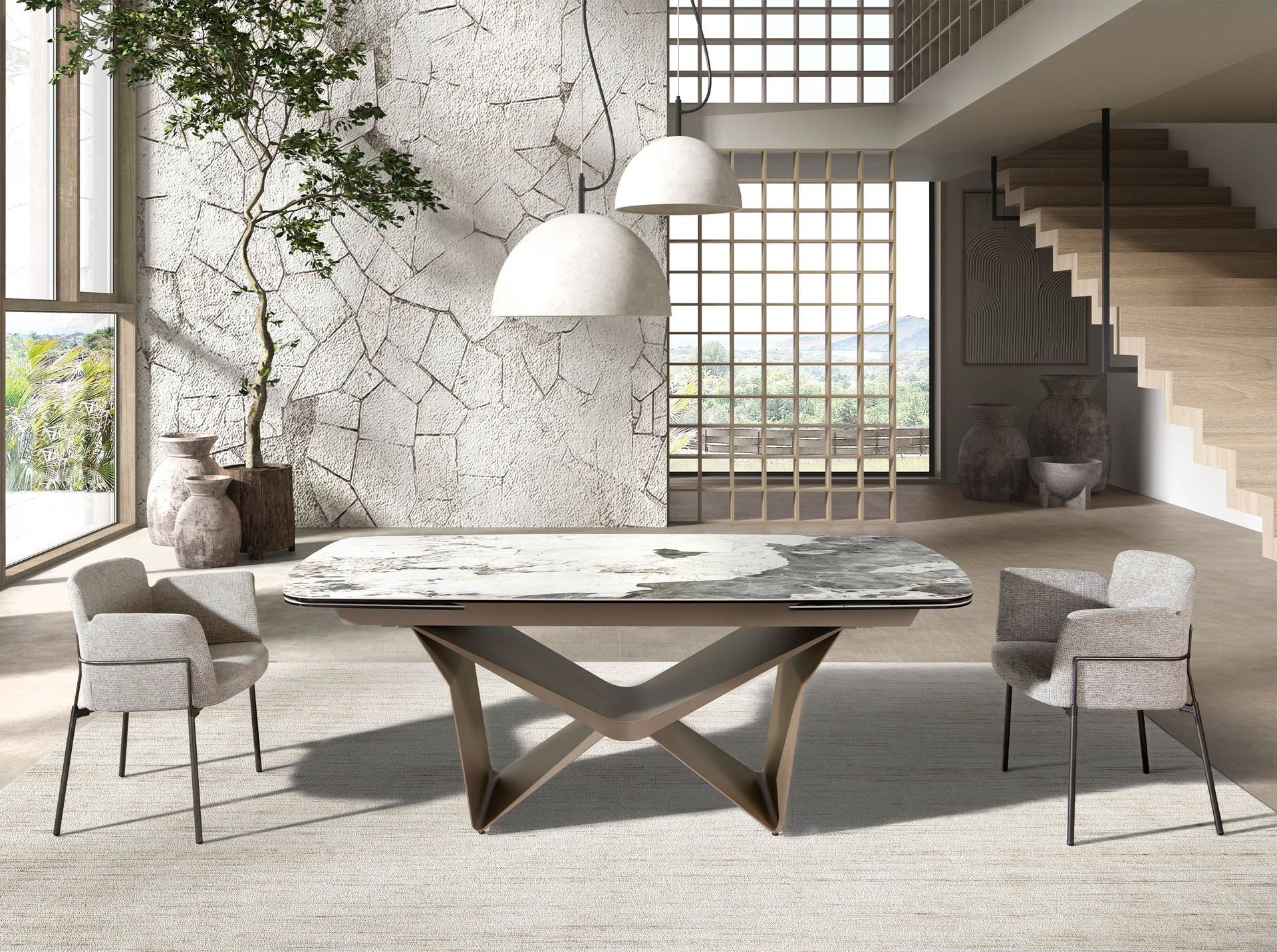 Dining chair Textile Grey