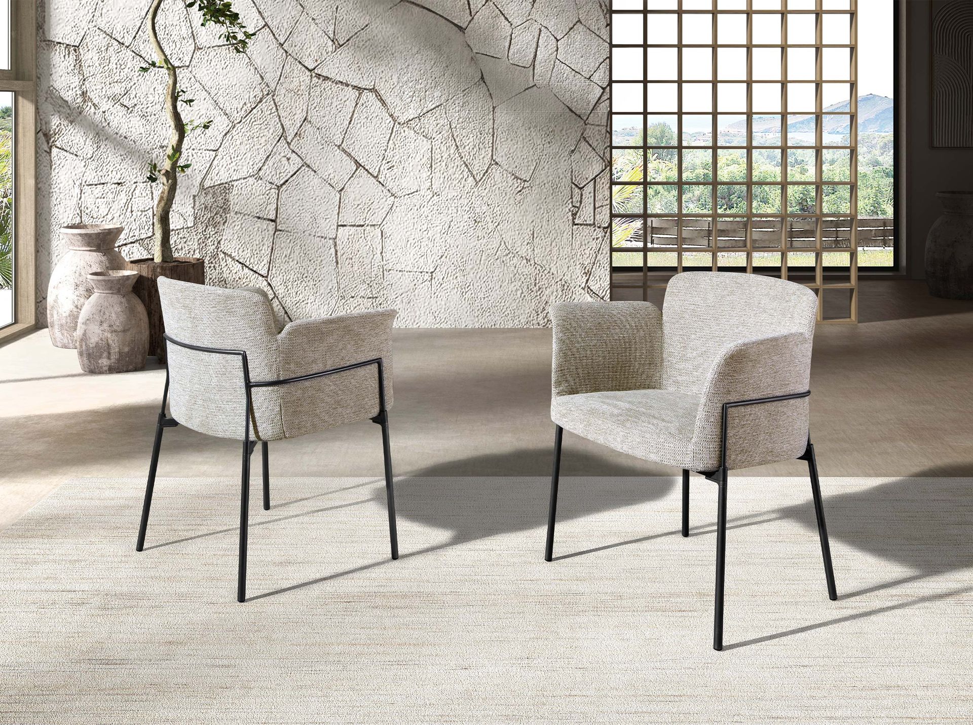 Dining chair Textile Grey