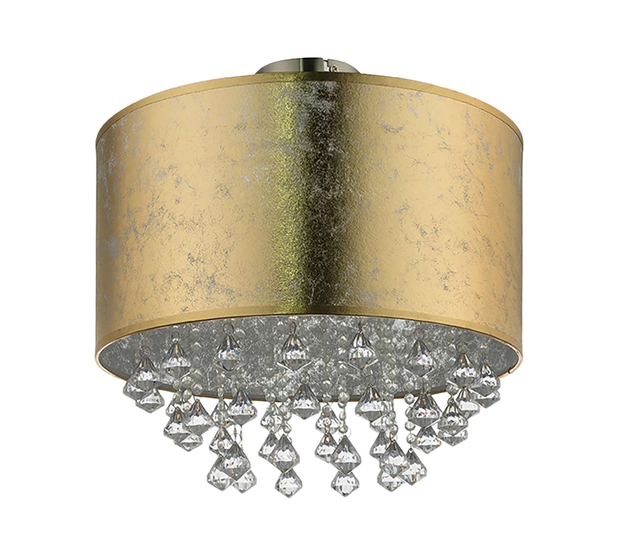 Deckenleuchte 1-flammig Glas Metall Gold