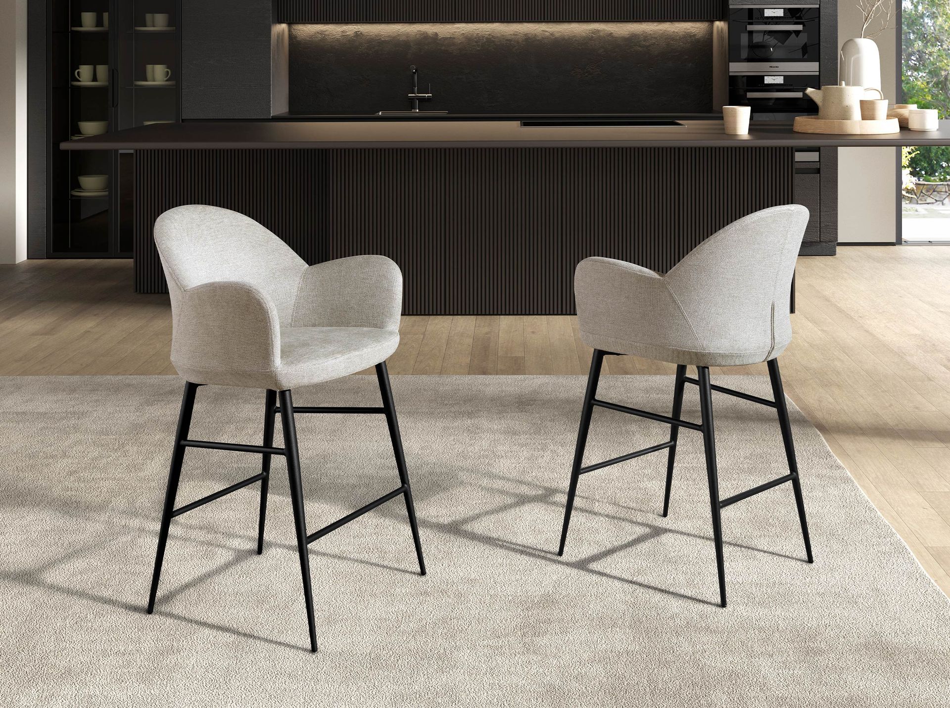 Bar chair fabric grey