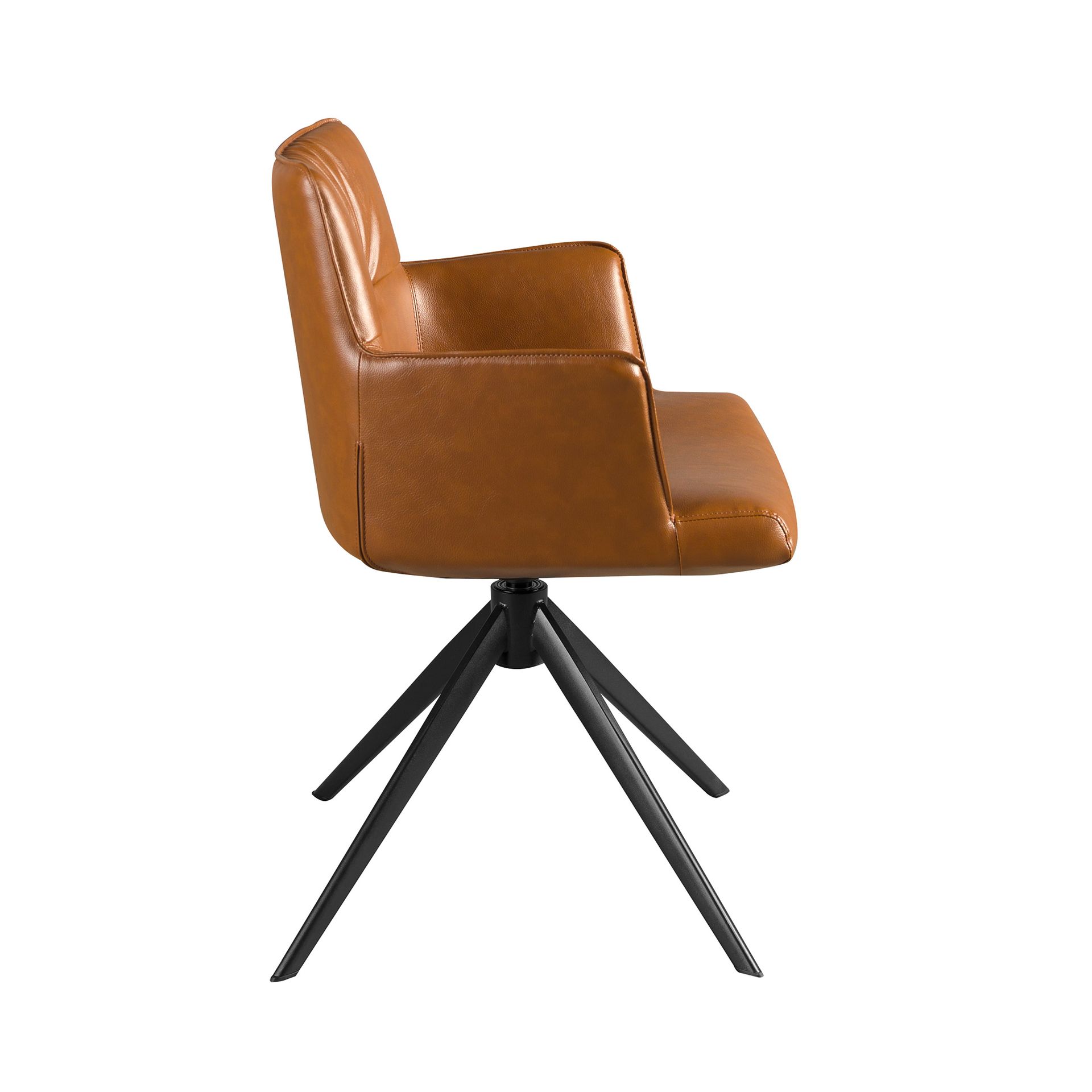 Swiveling chair faux leather brown