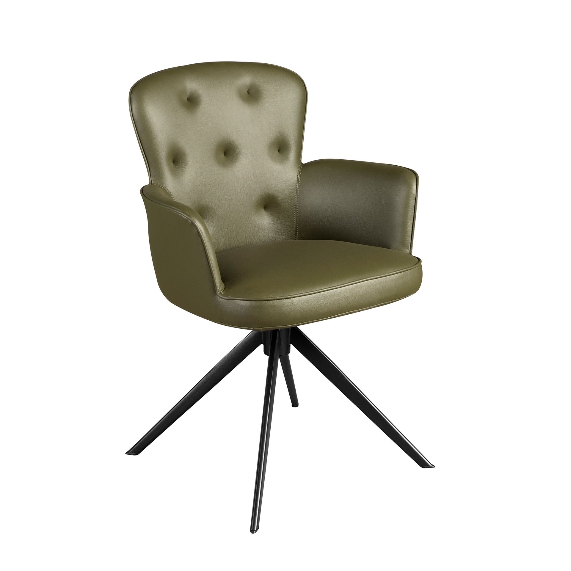 Swiveling chair faux leather green