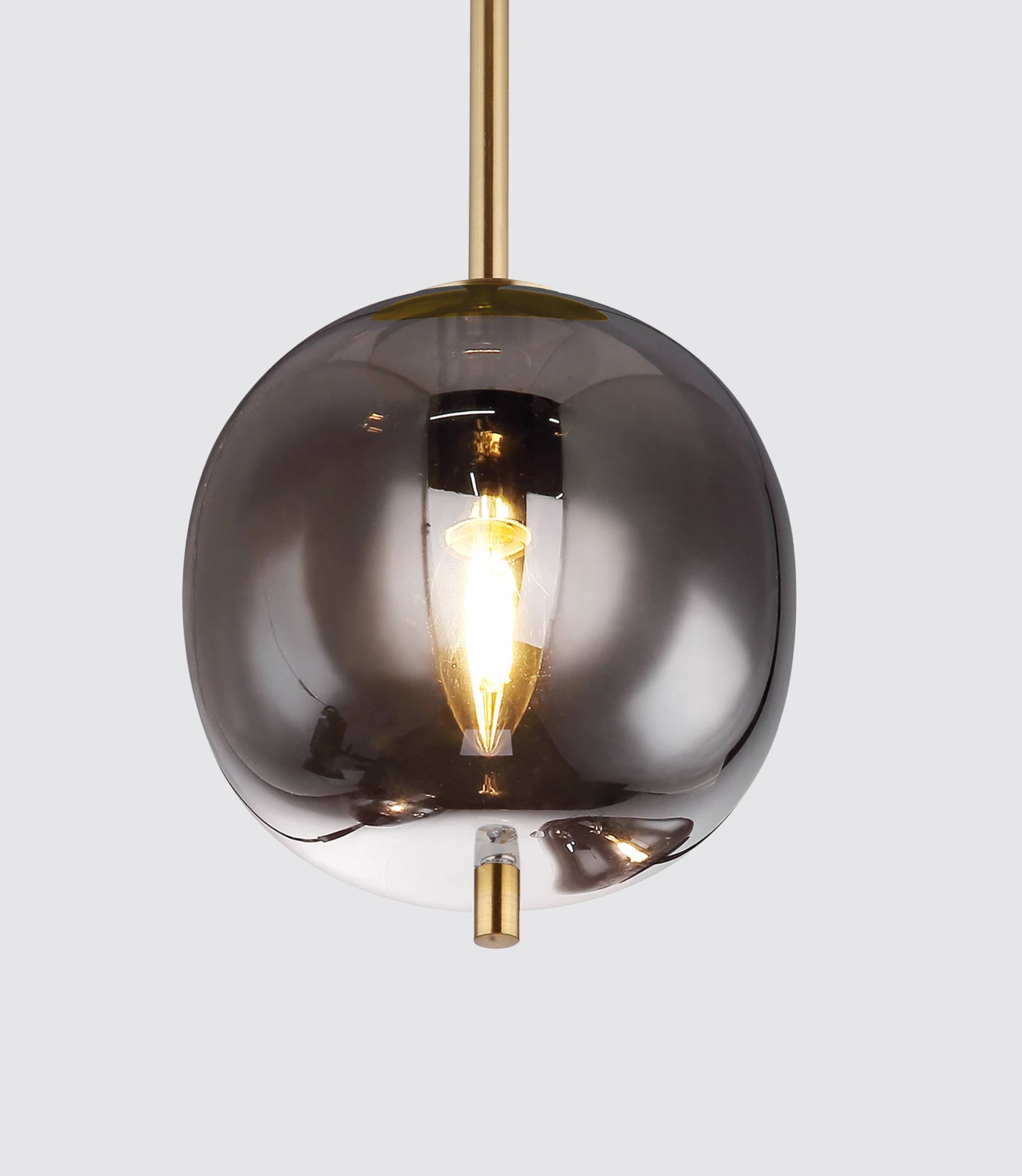 3-arm pendant lamp grey smoked glass