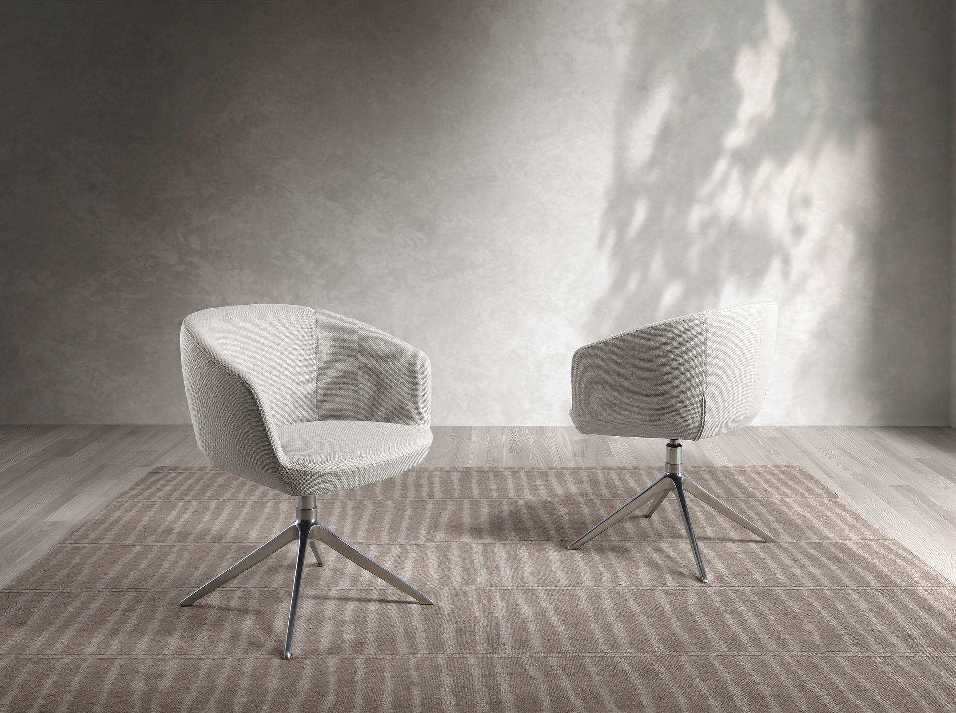 Drehbarer Stuhl Textil Grau