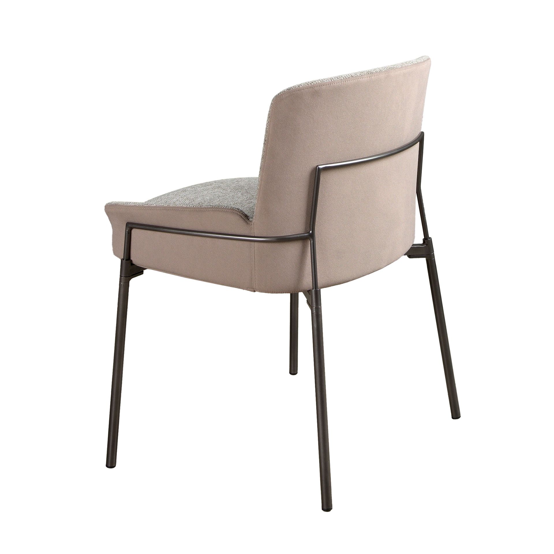 Esszimmerstuhl Leder Textil Grau