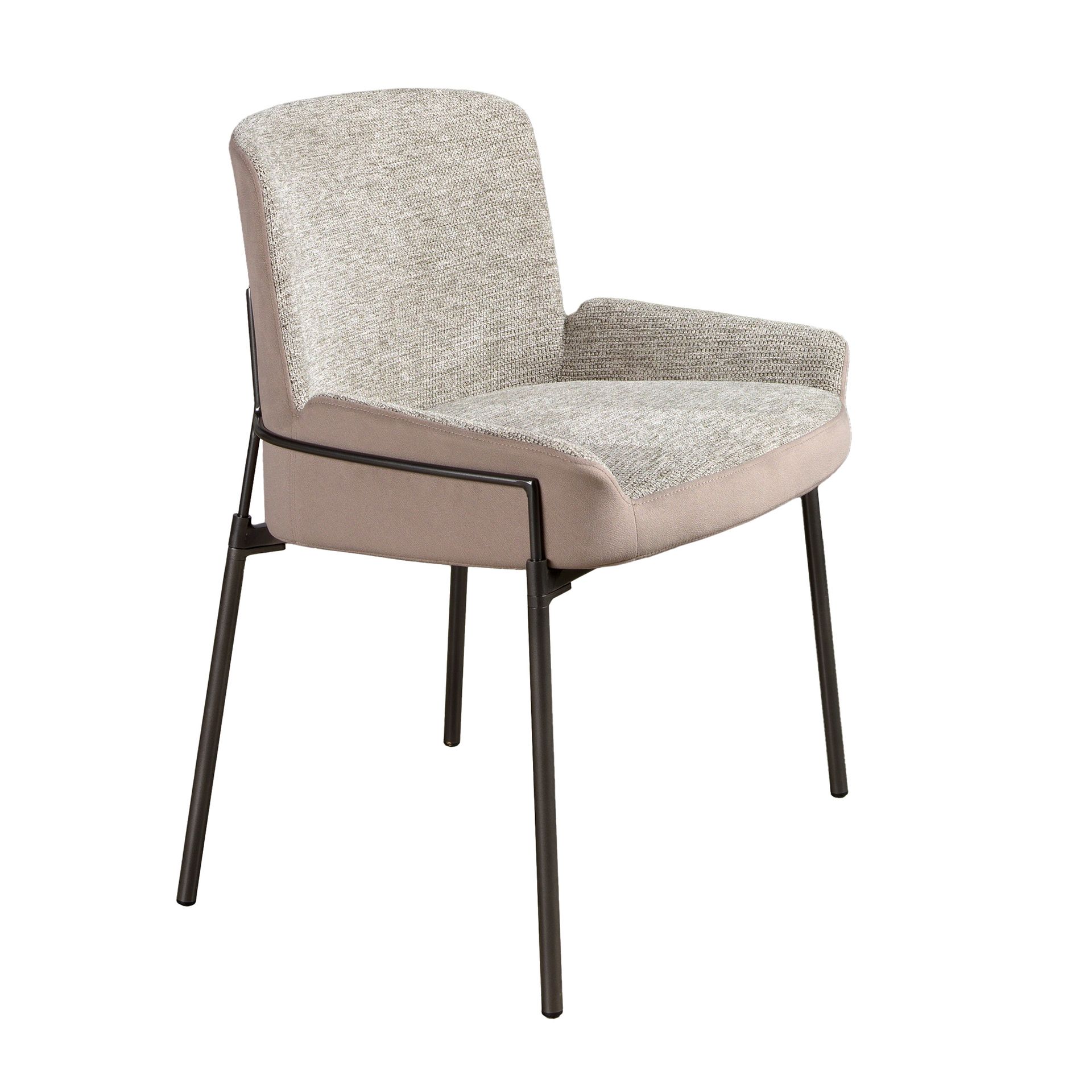 Dining chair leather textile grey