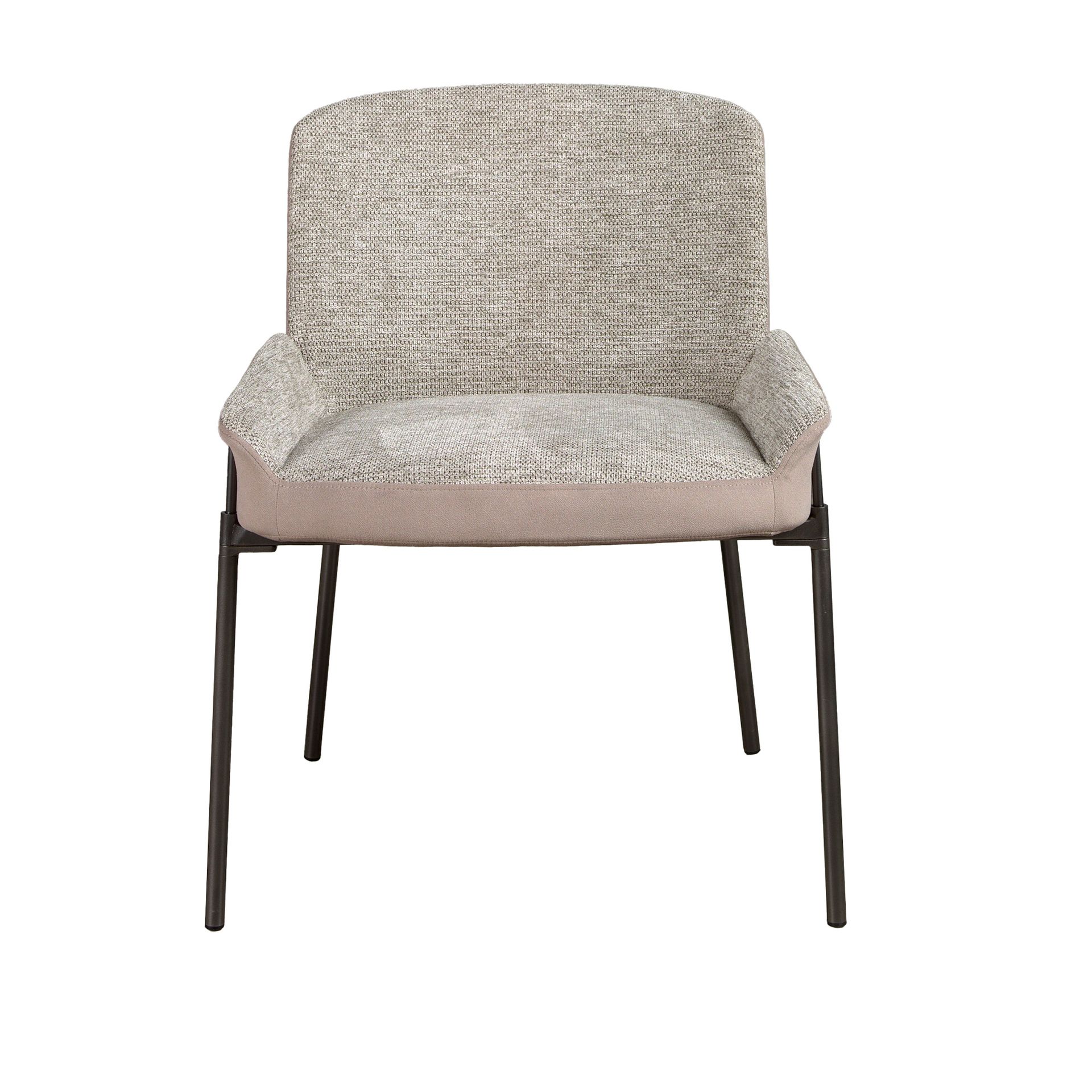 Dining chair leather textile grey