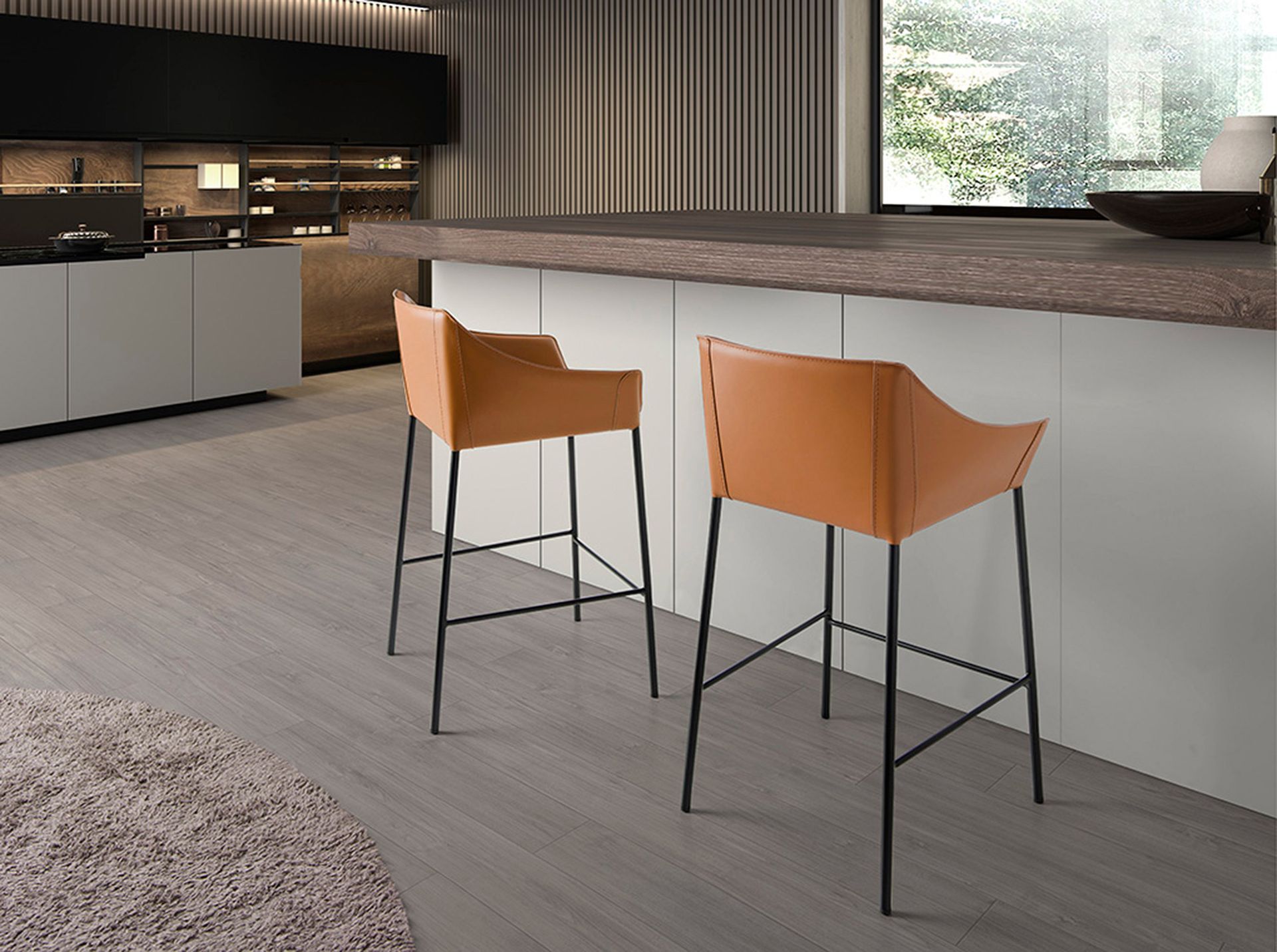 Bar stoolArtificial leatherBrown