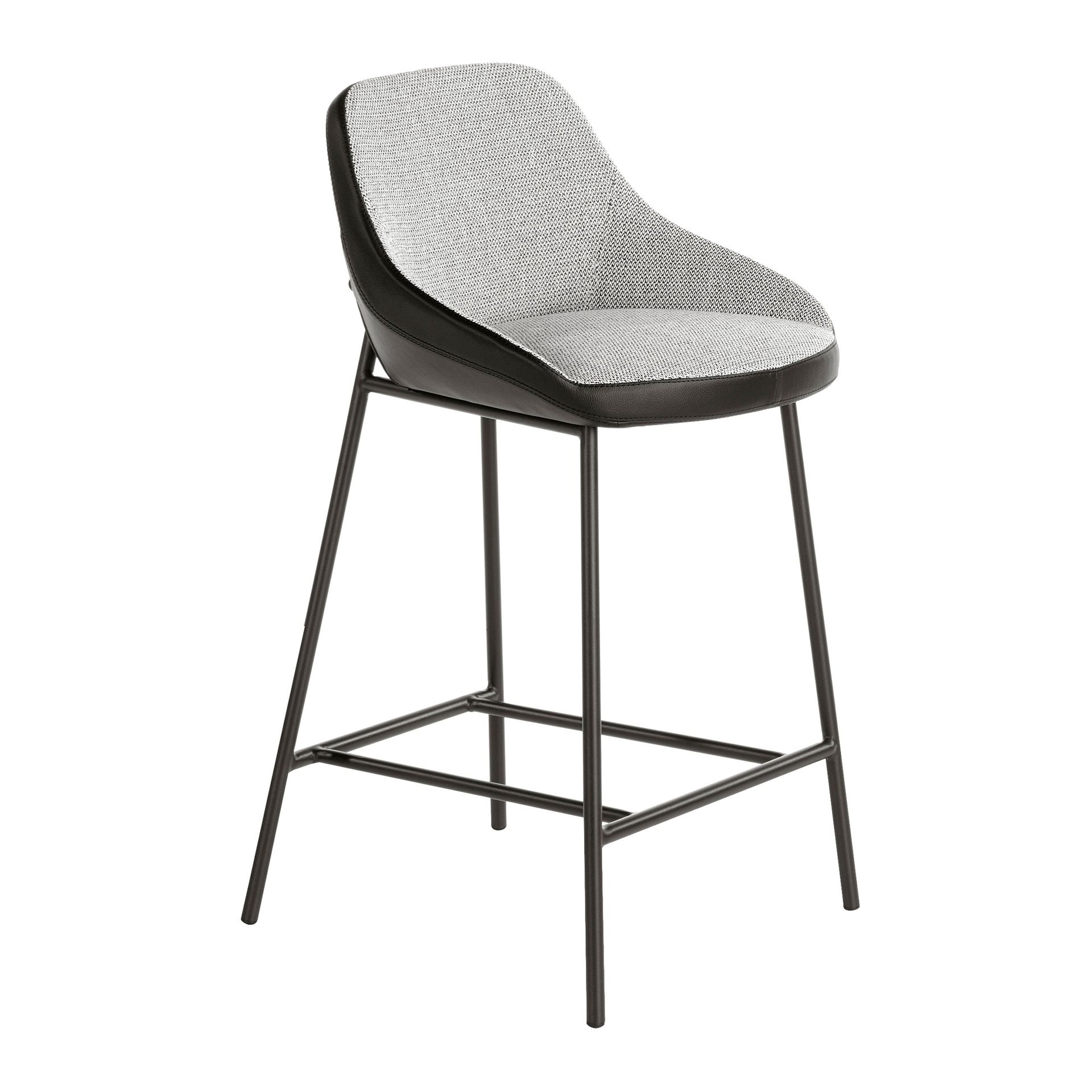 Barstuhl Kunstleder Textil Grau