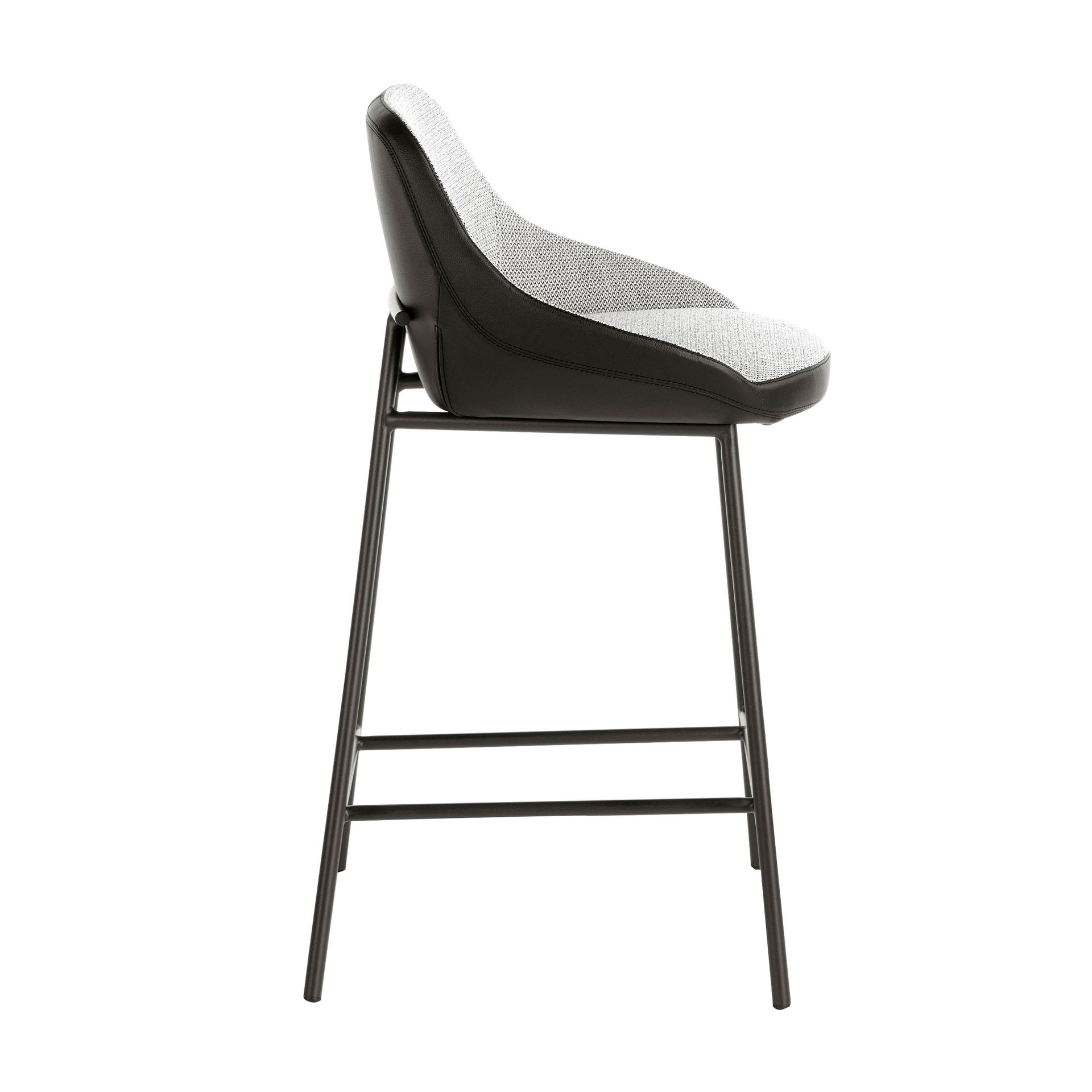 Barstuhl Kunstleder Textil Grau