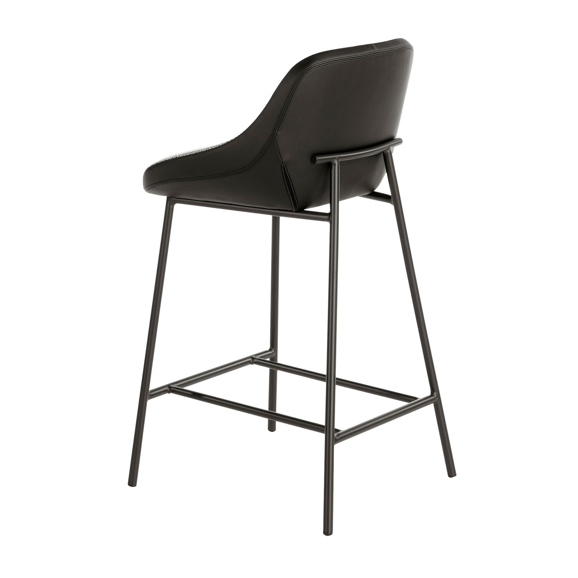 Barstuhl Kunstleder Textil Grau