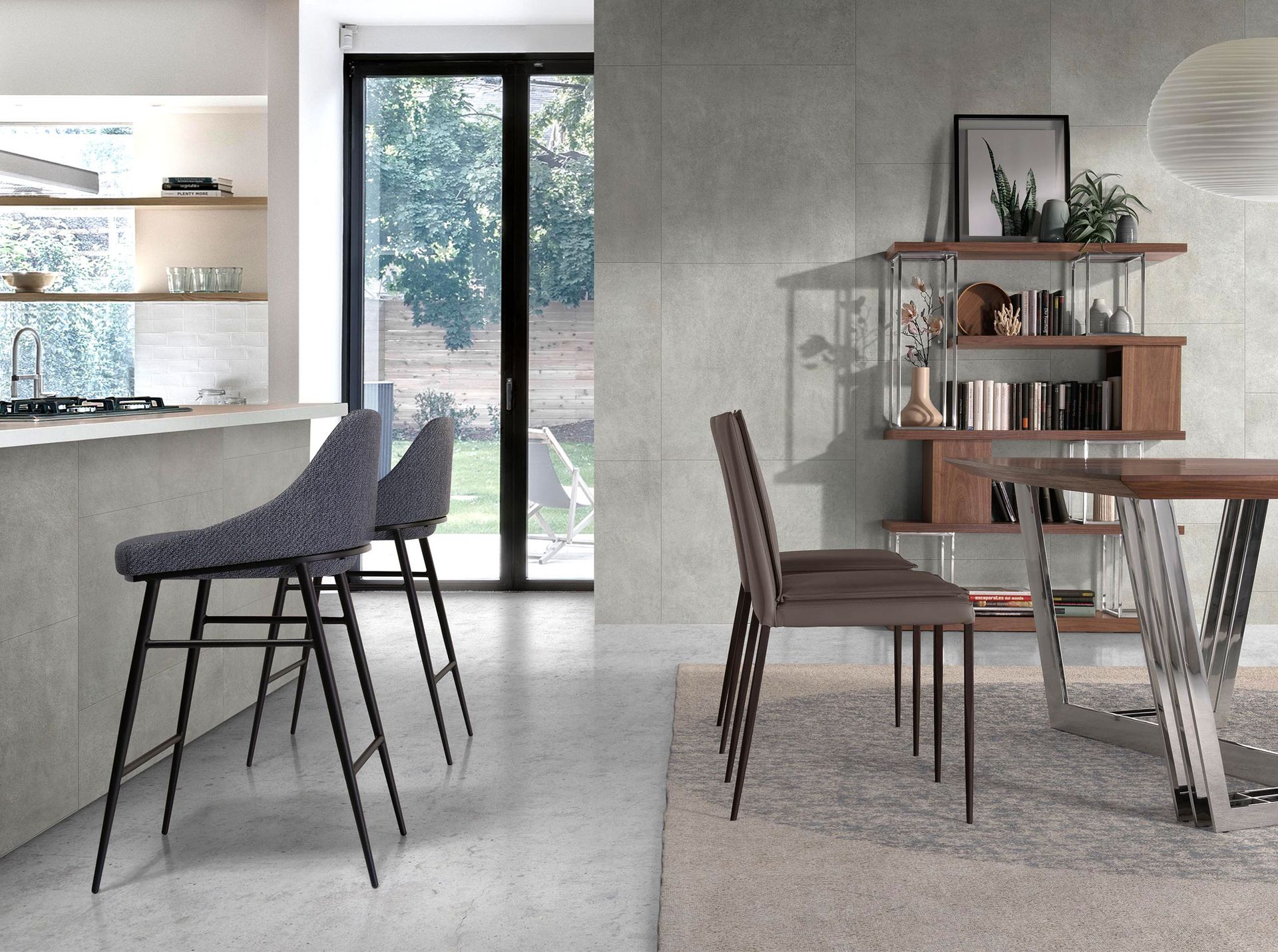 Bar stool Textile Grey