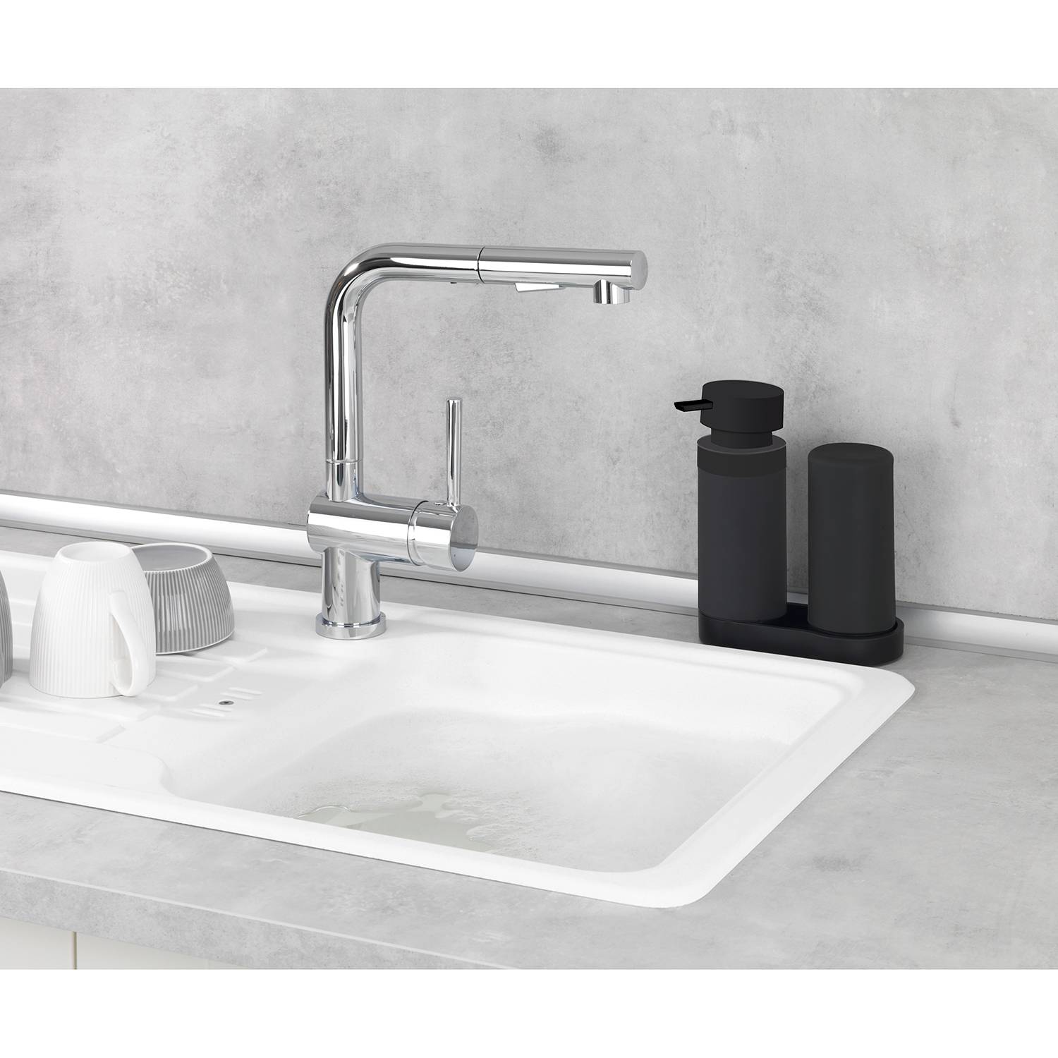 Washing Station Easy Squeeze (2-piece) Silicone Black