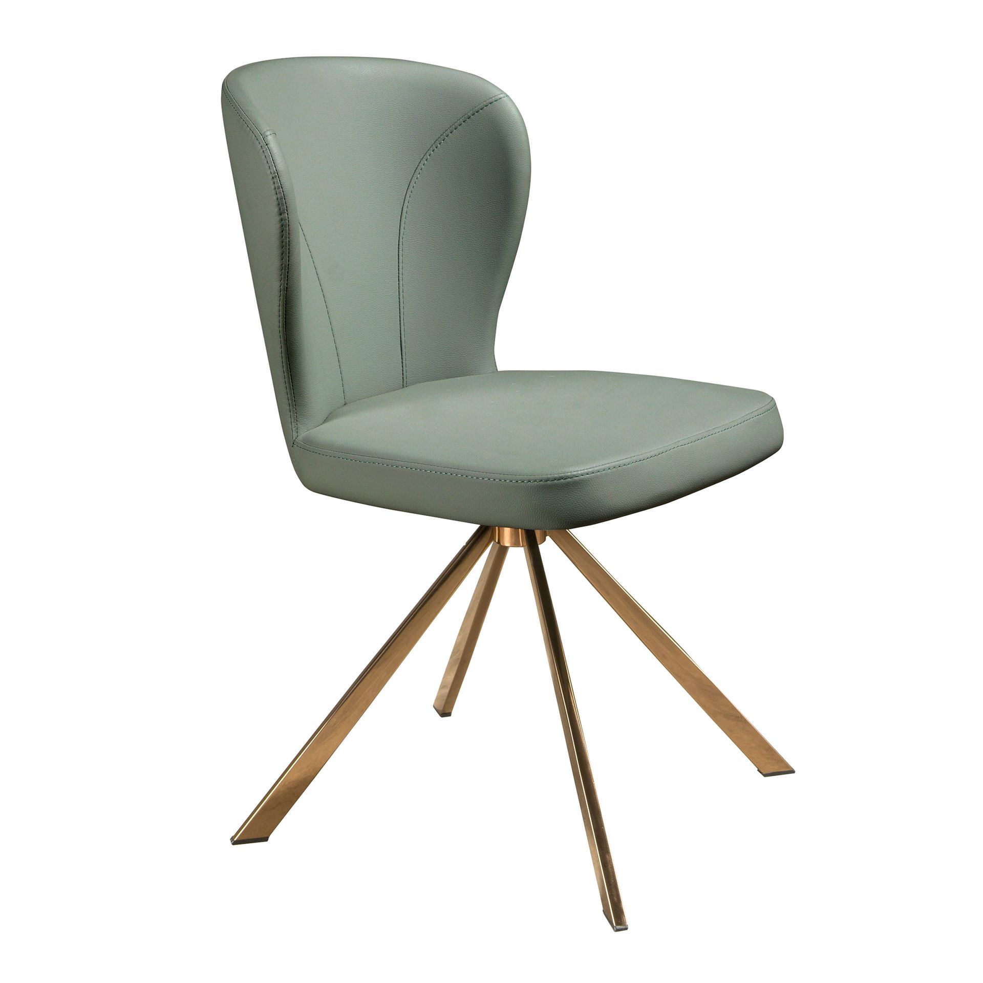 Swivel chair faux leather green