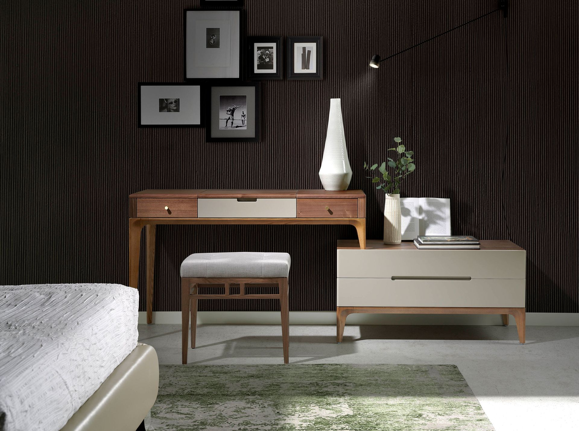 Hocker Textil Grau