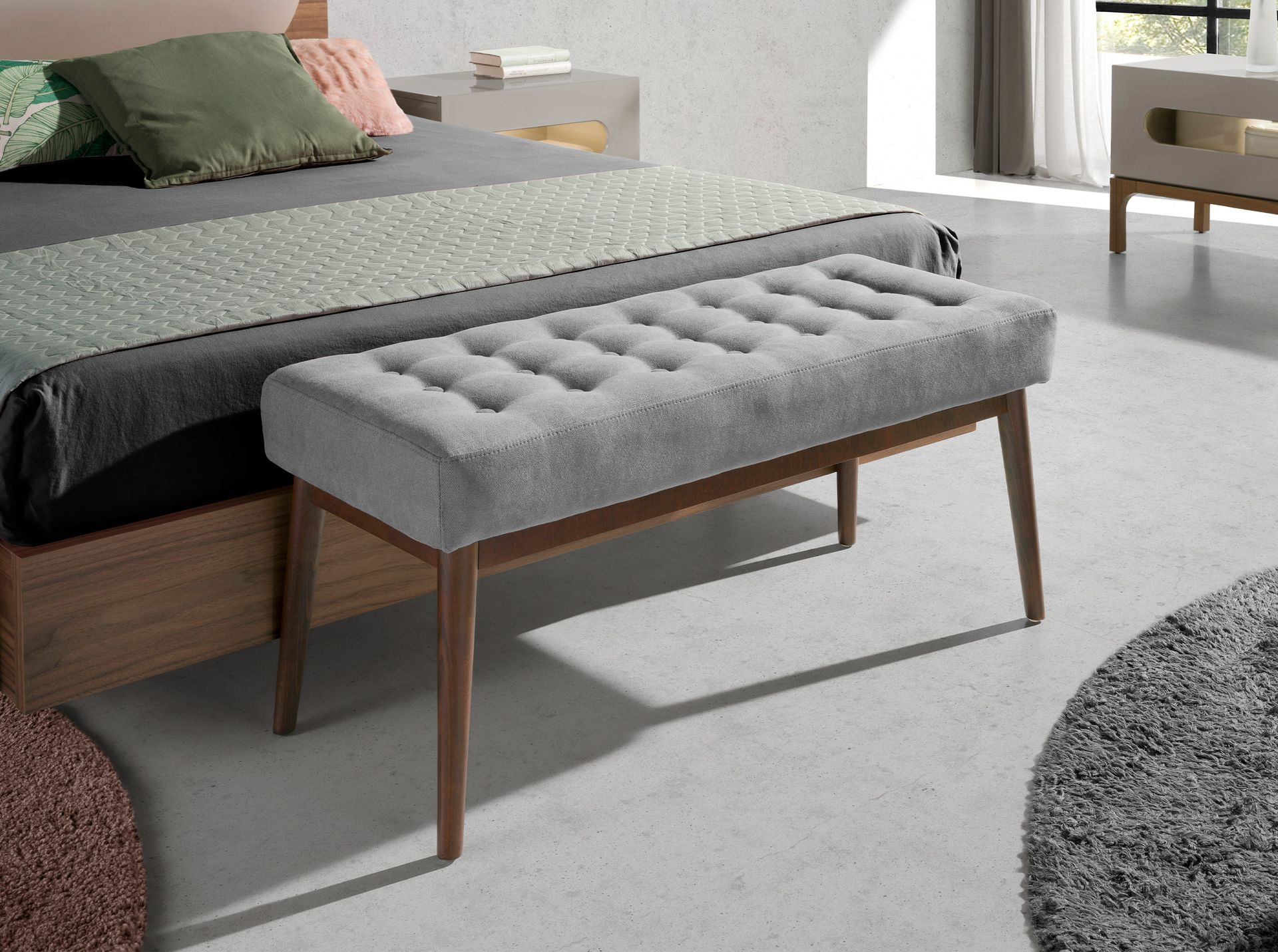 Bank Textil Grau