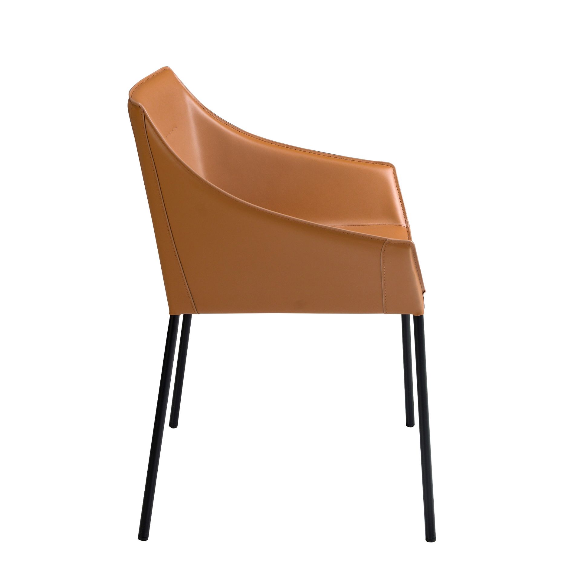Dining chair synthetic leather brown