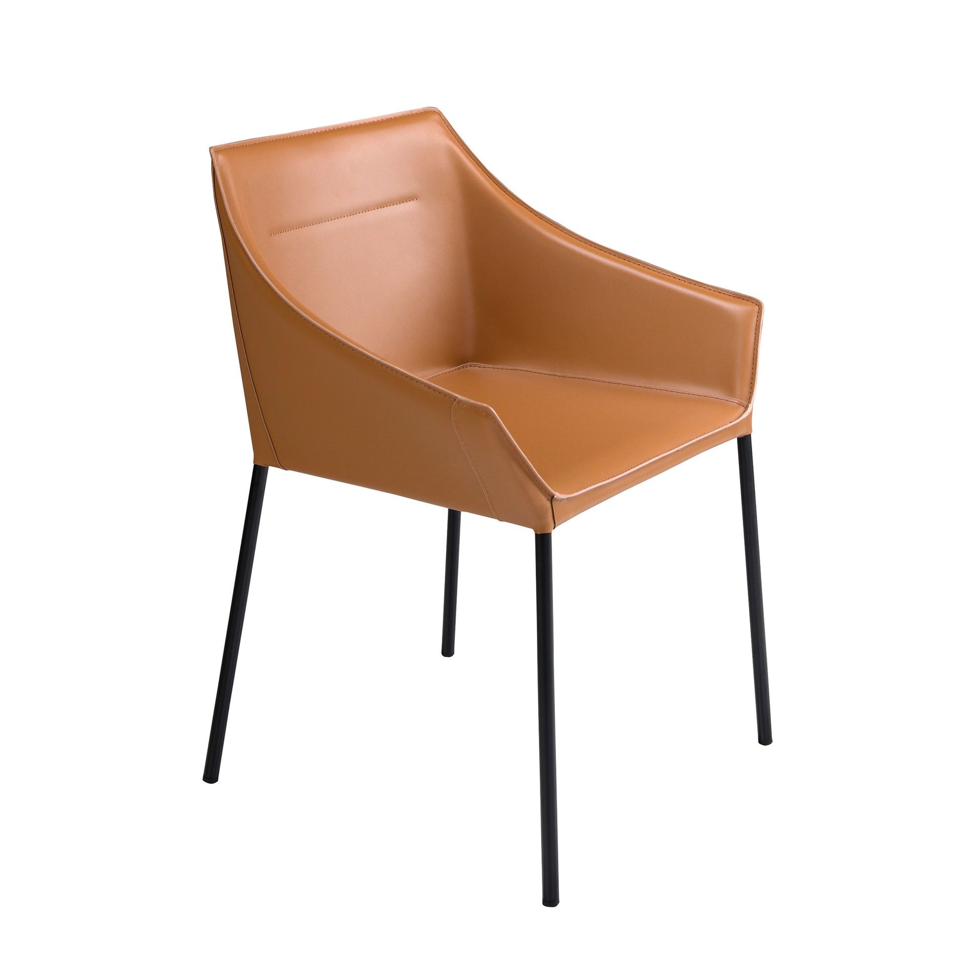 Dining chair synthetic leather brown