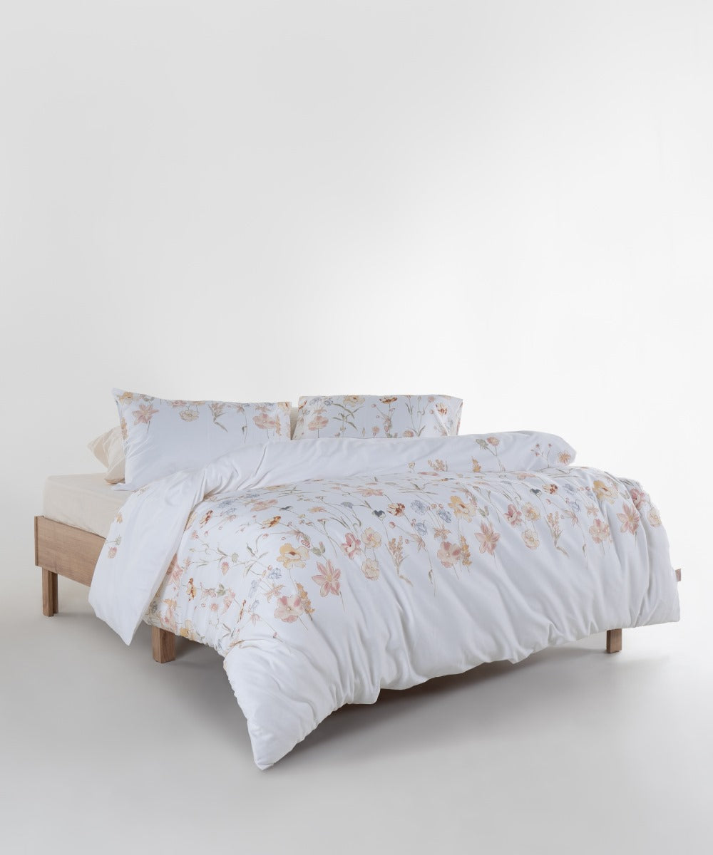 Duvet cover set Cotton satin Ivory 140x200cm