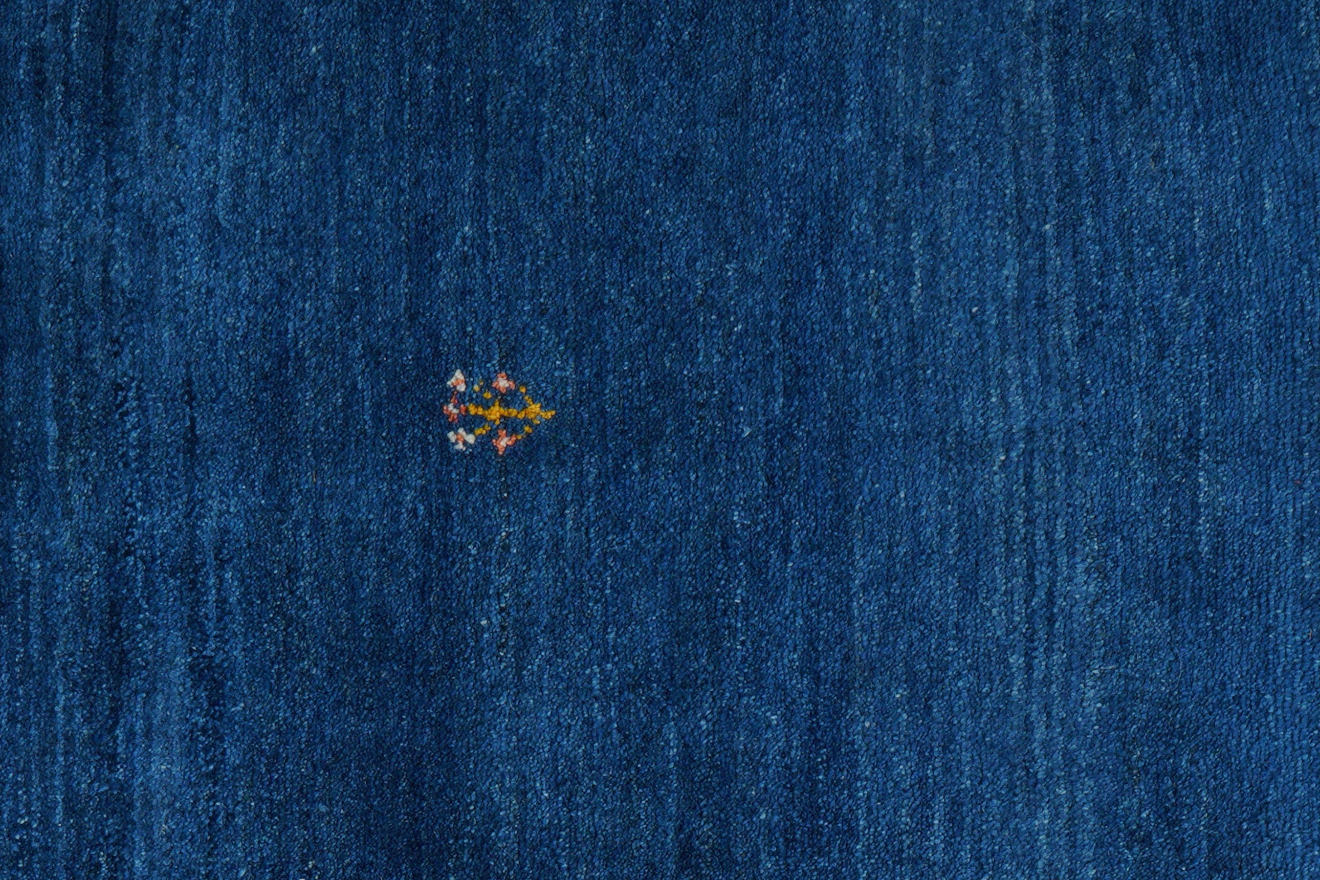Gabbeh Teppich Wolle Blau