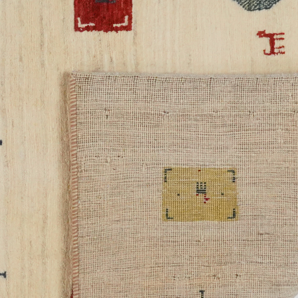 Rizbaf Gabbeh Teppich Wolle Beige