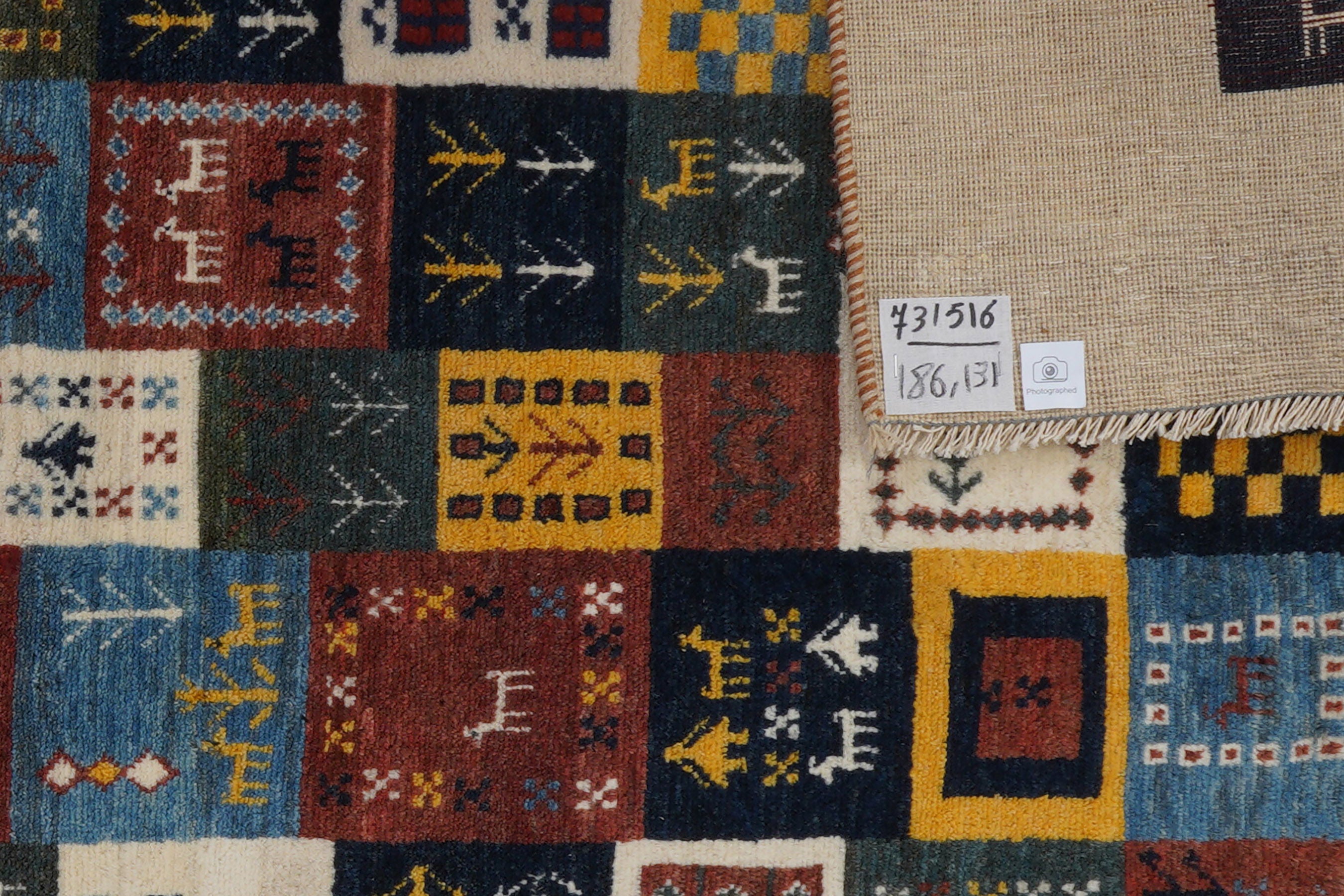 Gabbeh Teppich Wolle Mehrfarbig