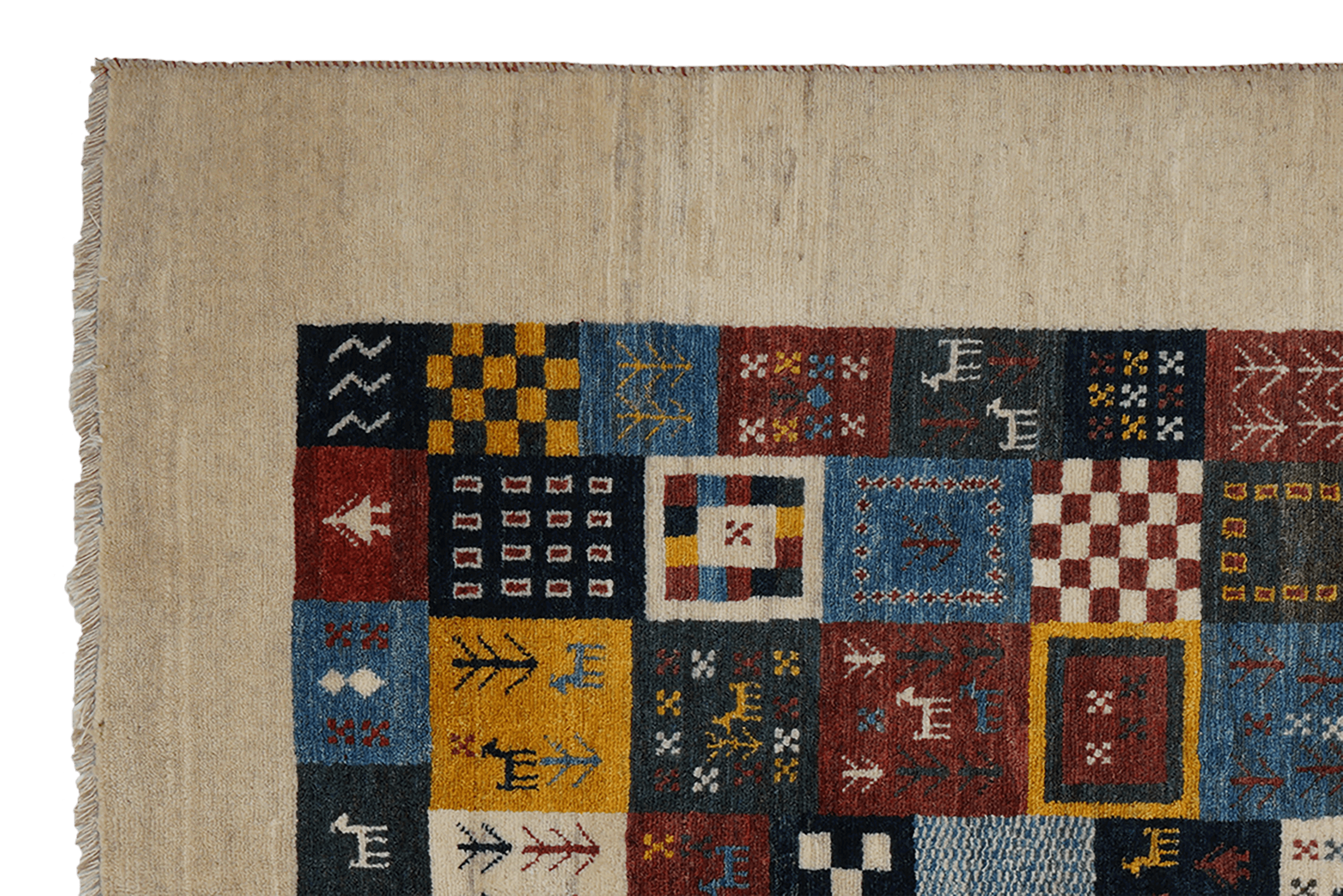 Gabbeh rug wool multicolored