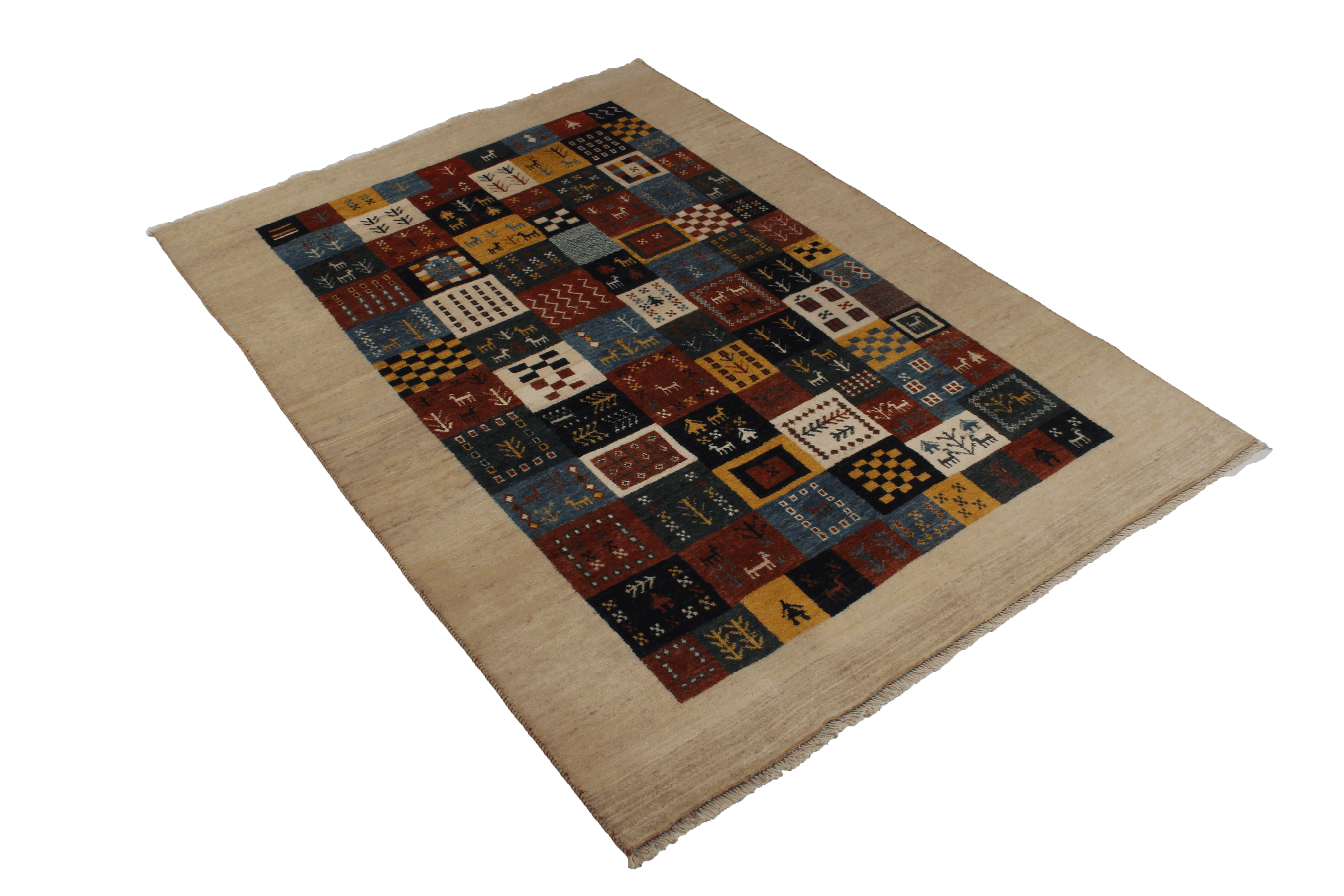 Gabbeh rug wool multicolored