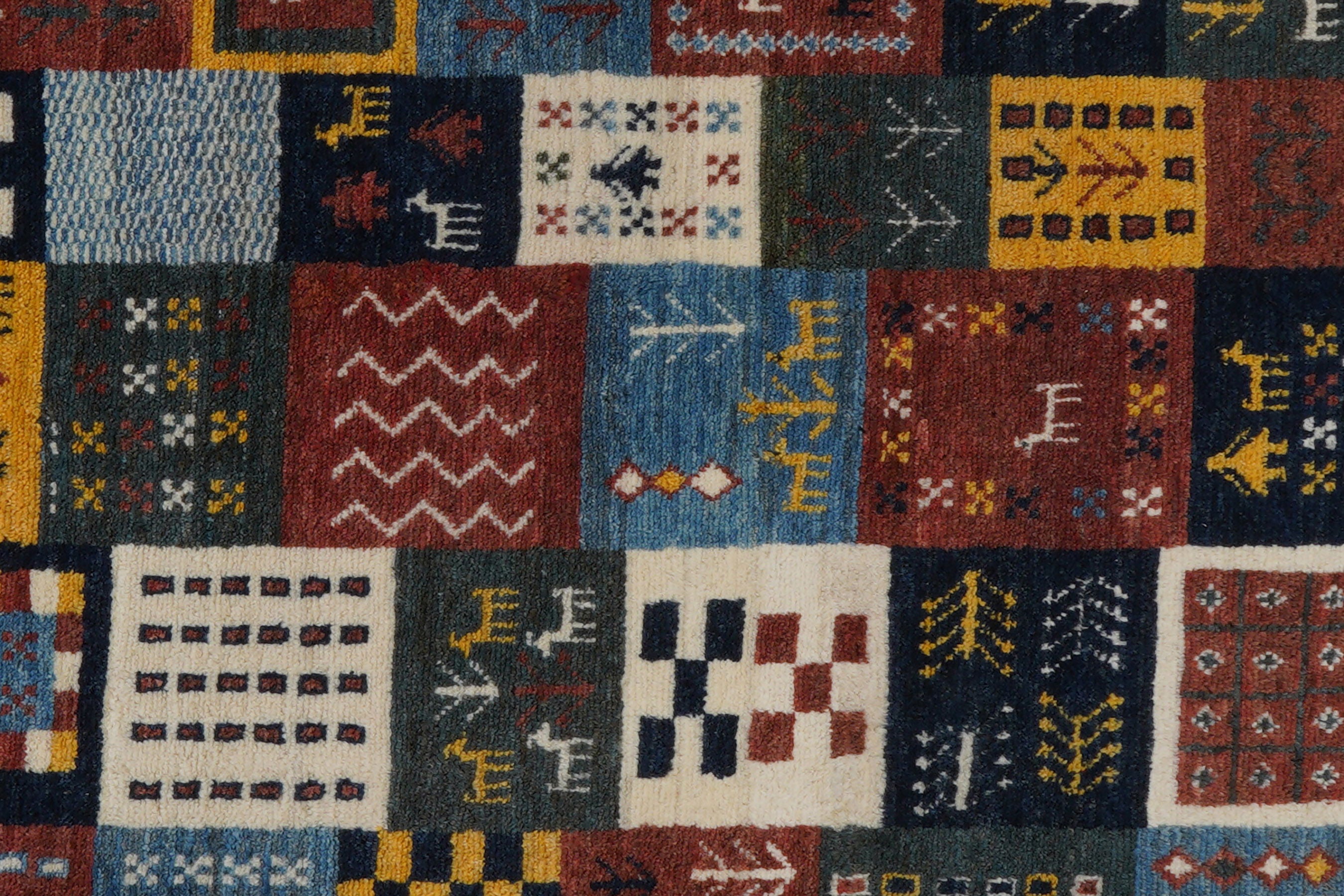 Gabbeh rug wool multicolored