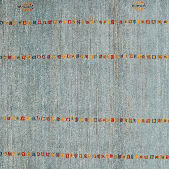 Rizbaf Gabbeh Teppich Wolle Blau
