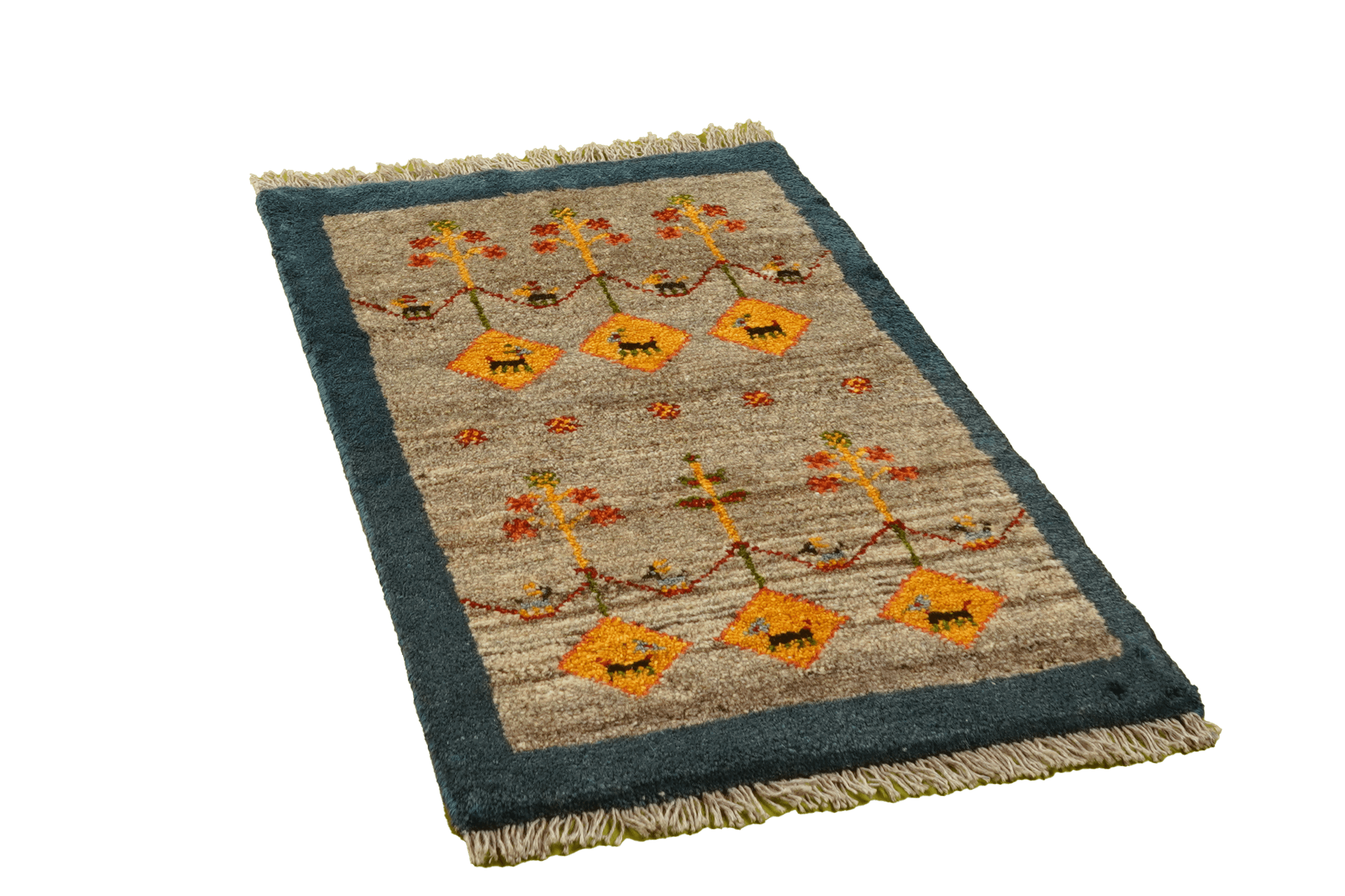 Gabbeh rug wool grey