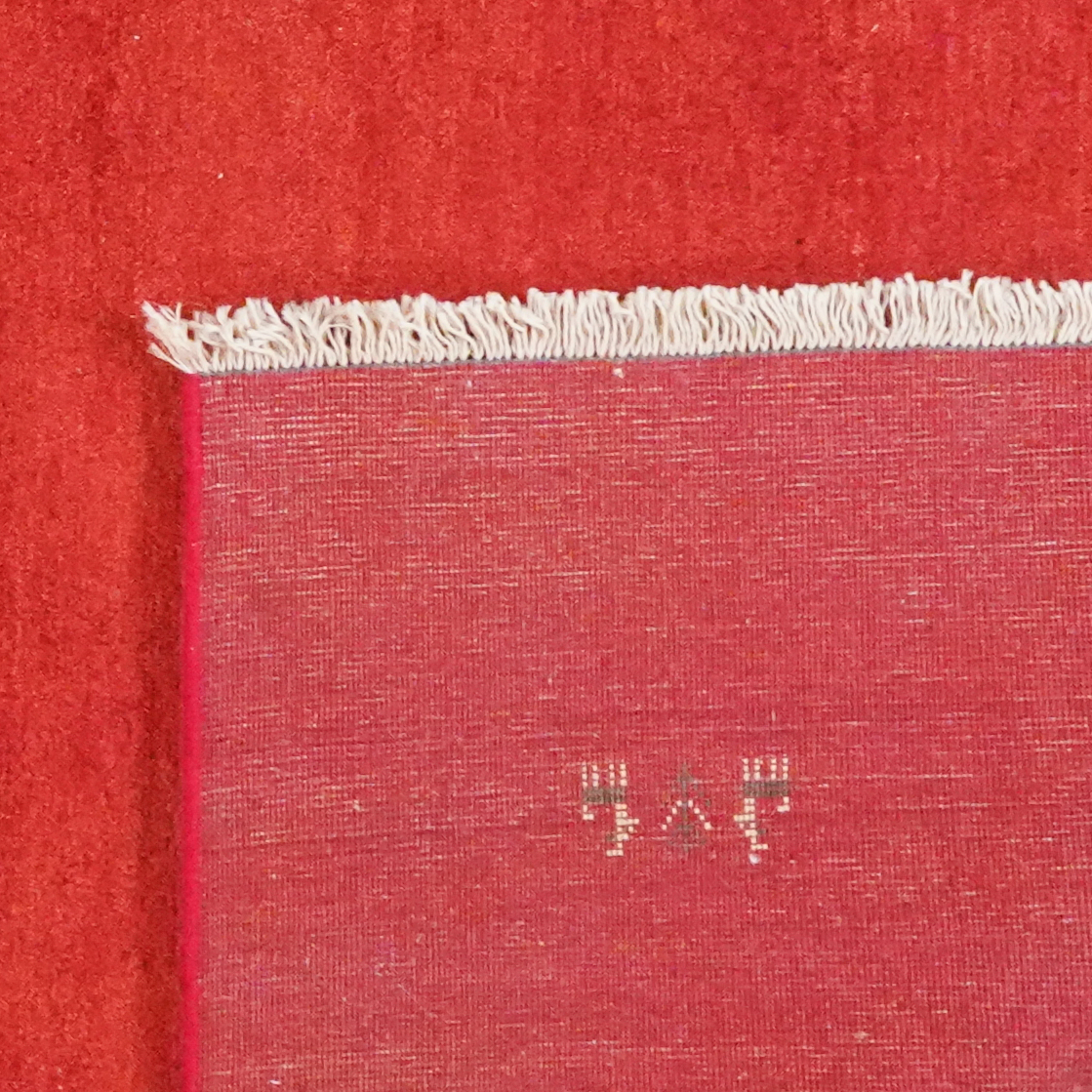 Gabbeh Teppich Wolle Rot