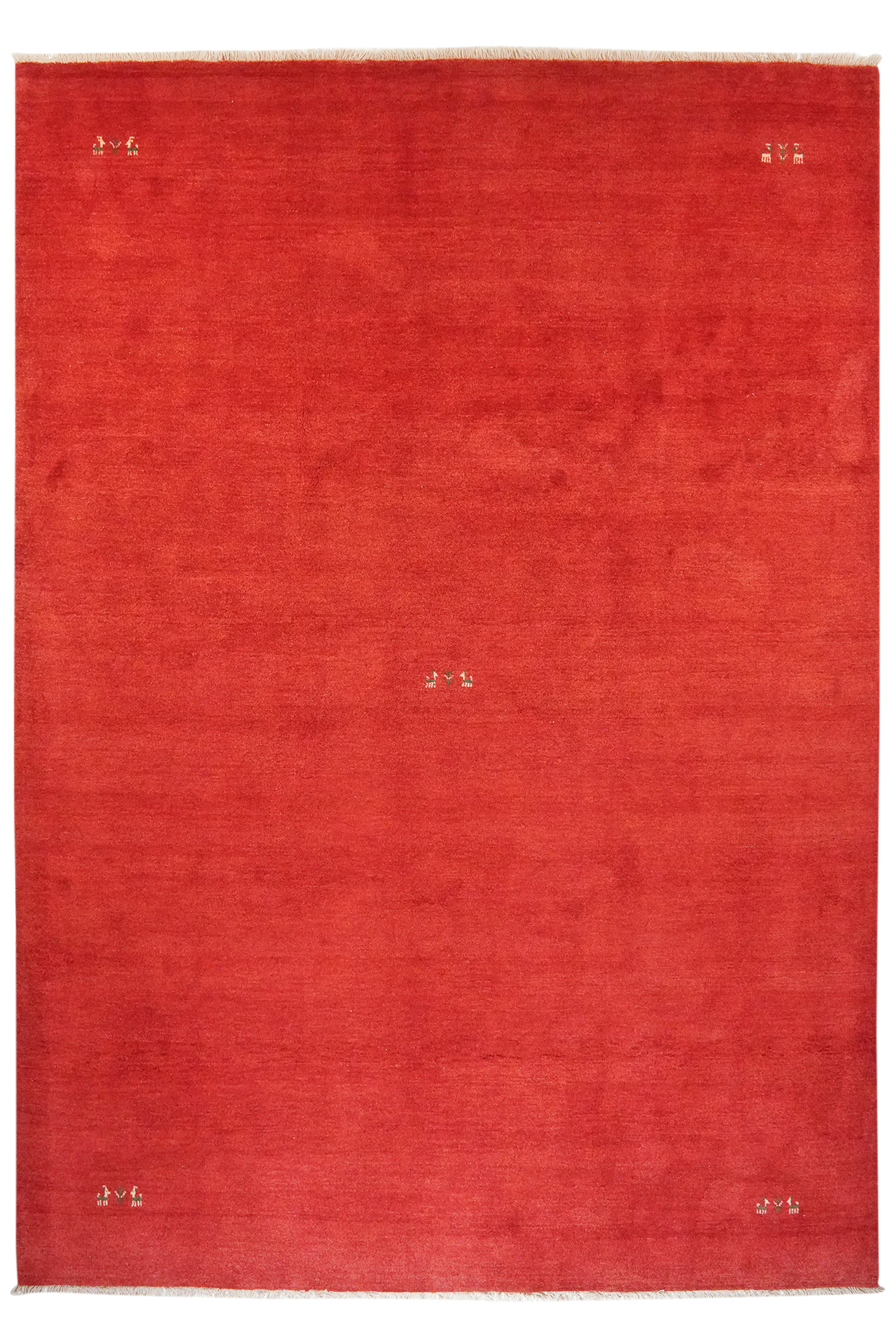 Gabbeh Teppich Wolle Rot